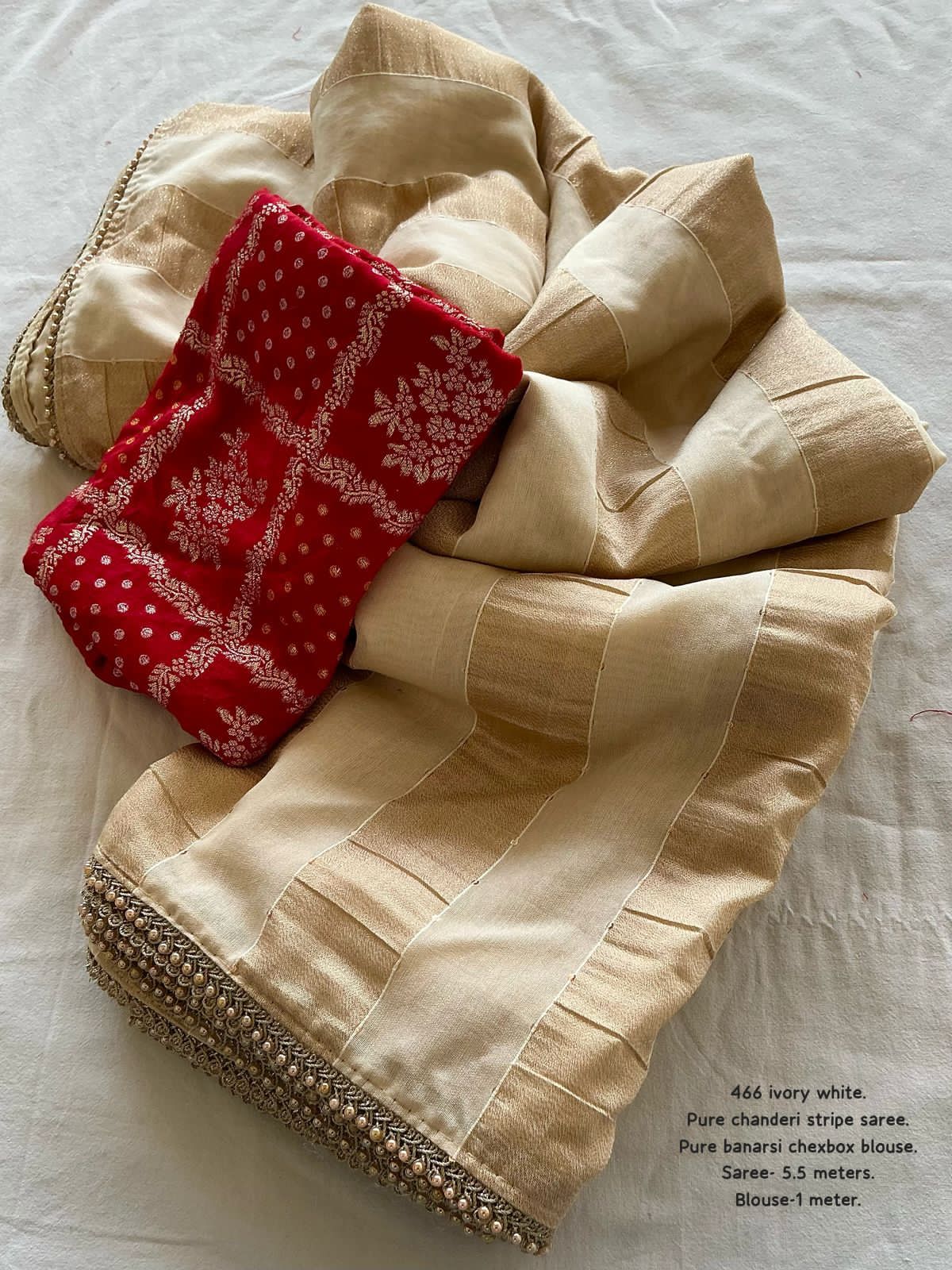 Premium Ivory Gold Saree
