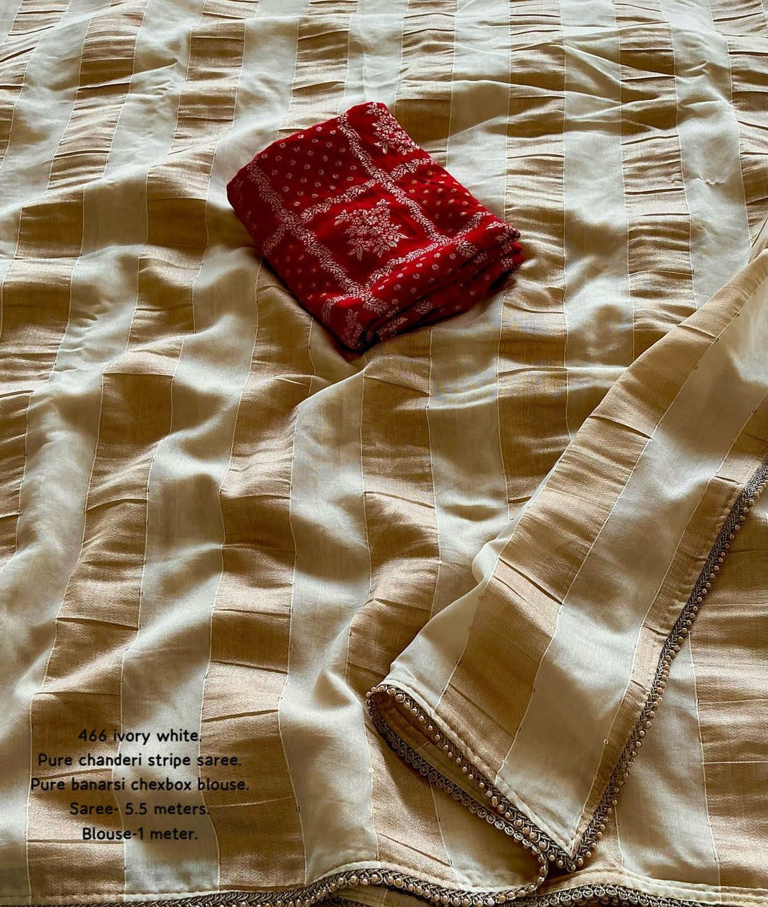 Premium Ivory Gold Saree