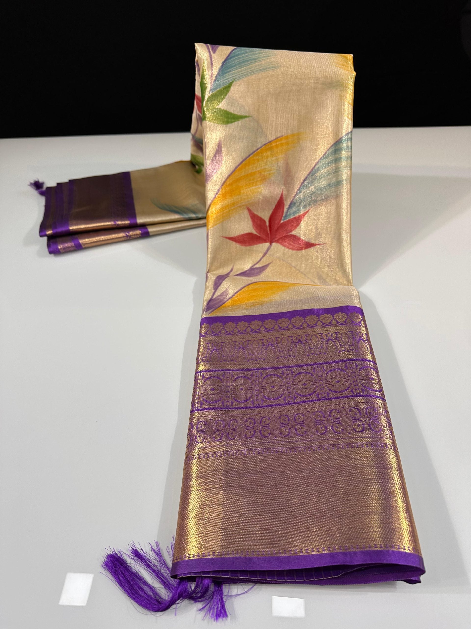 Premium Banarasi Soft Tissue Silk Saree
Specially Designed Light Weight