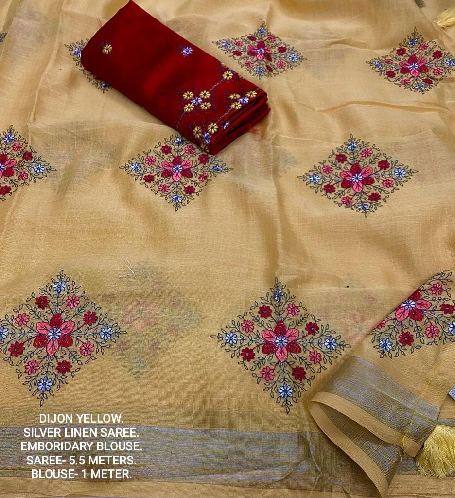 Elegant Linen Sarees