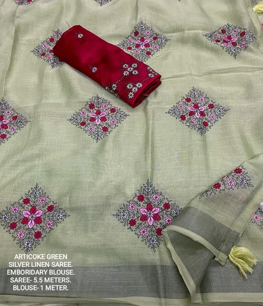 Elegant Linen Sarees