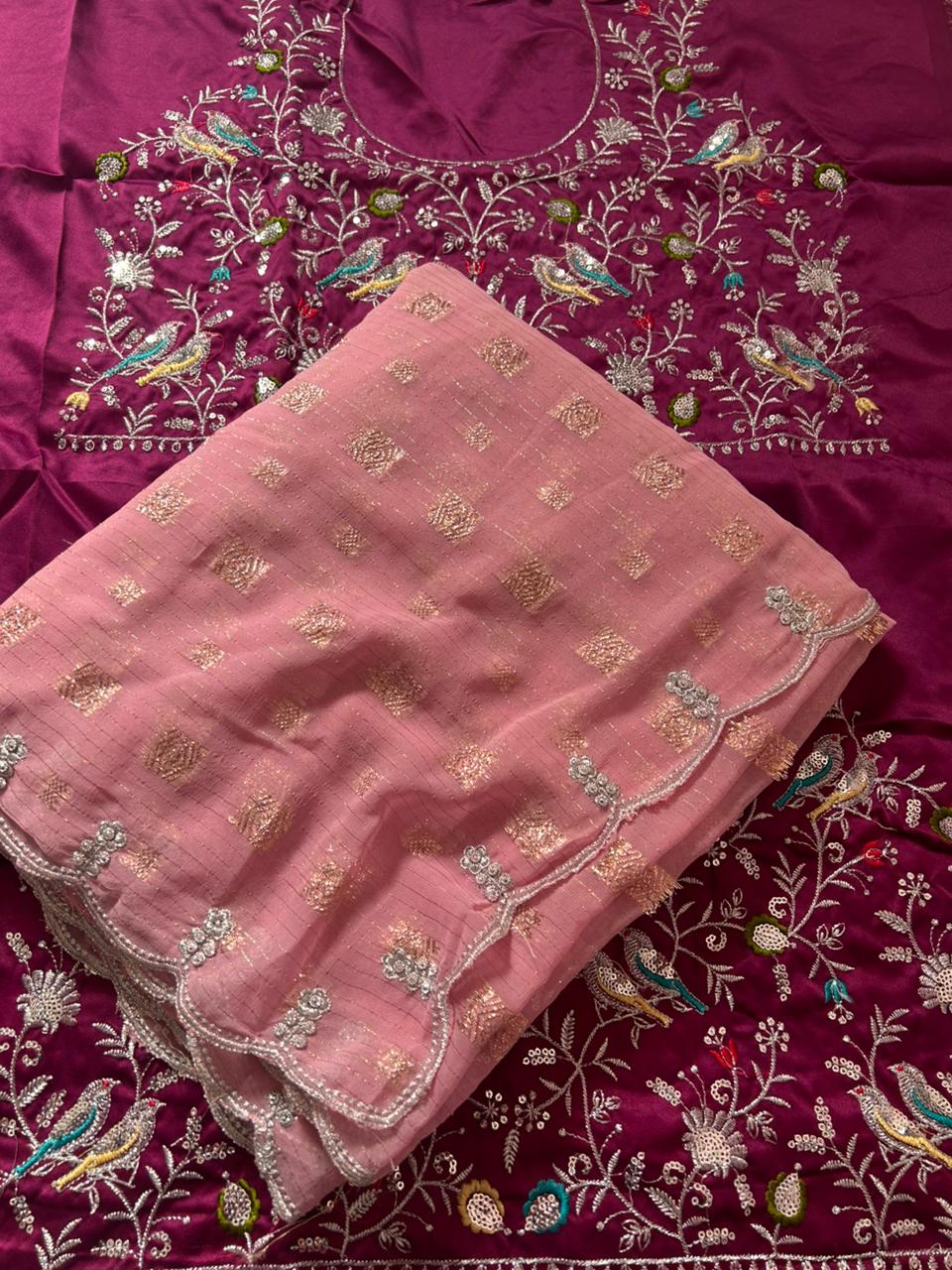 Viscouse Work Sarees with Designer Blouse