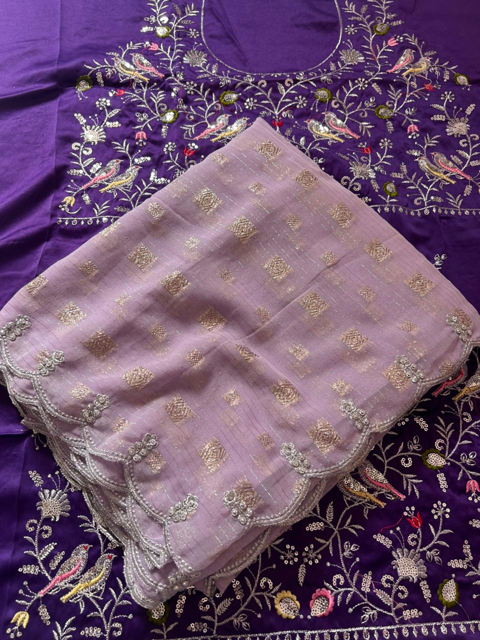 Viscouse Work Sarees with Designer Blouse