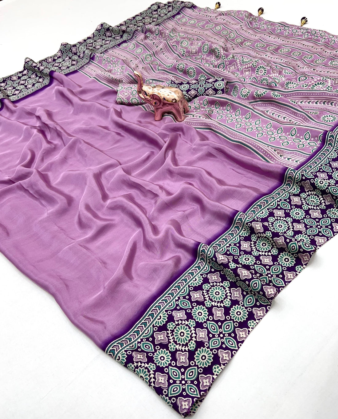 Pure Crape Satin Silk Sarees