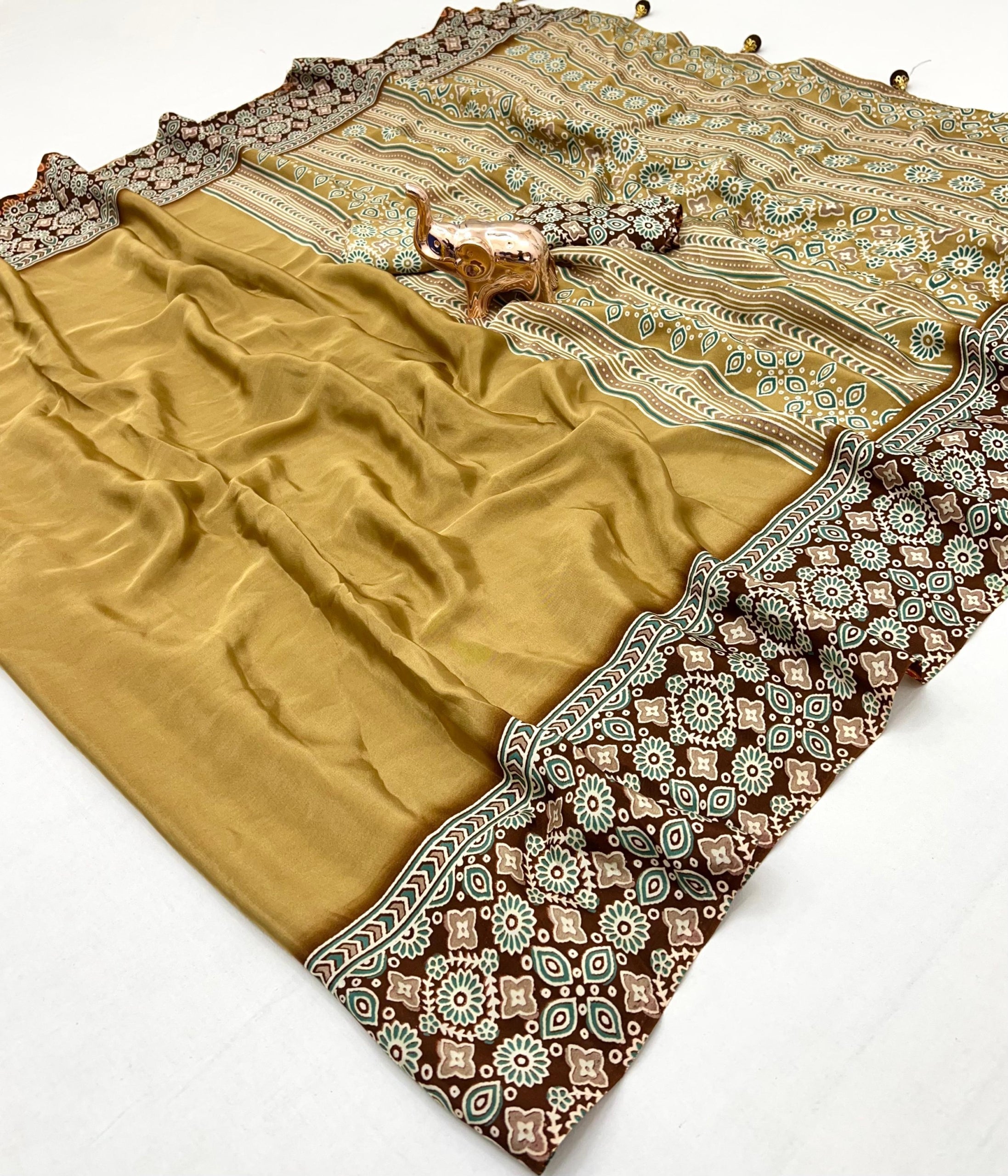 Pure Crape Satin Silk Sarees