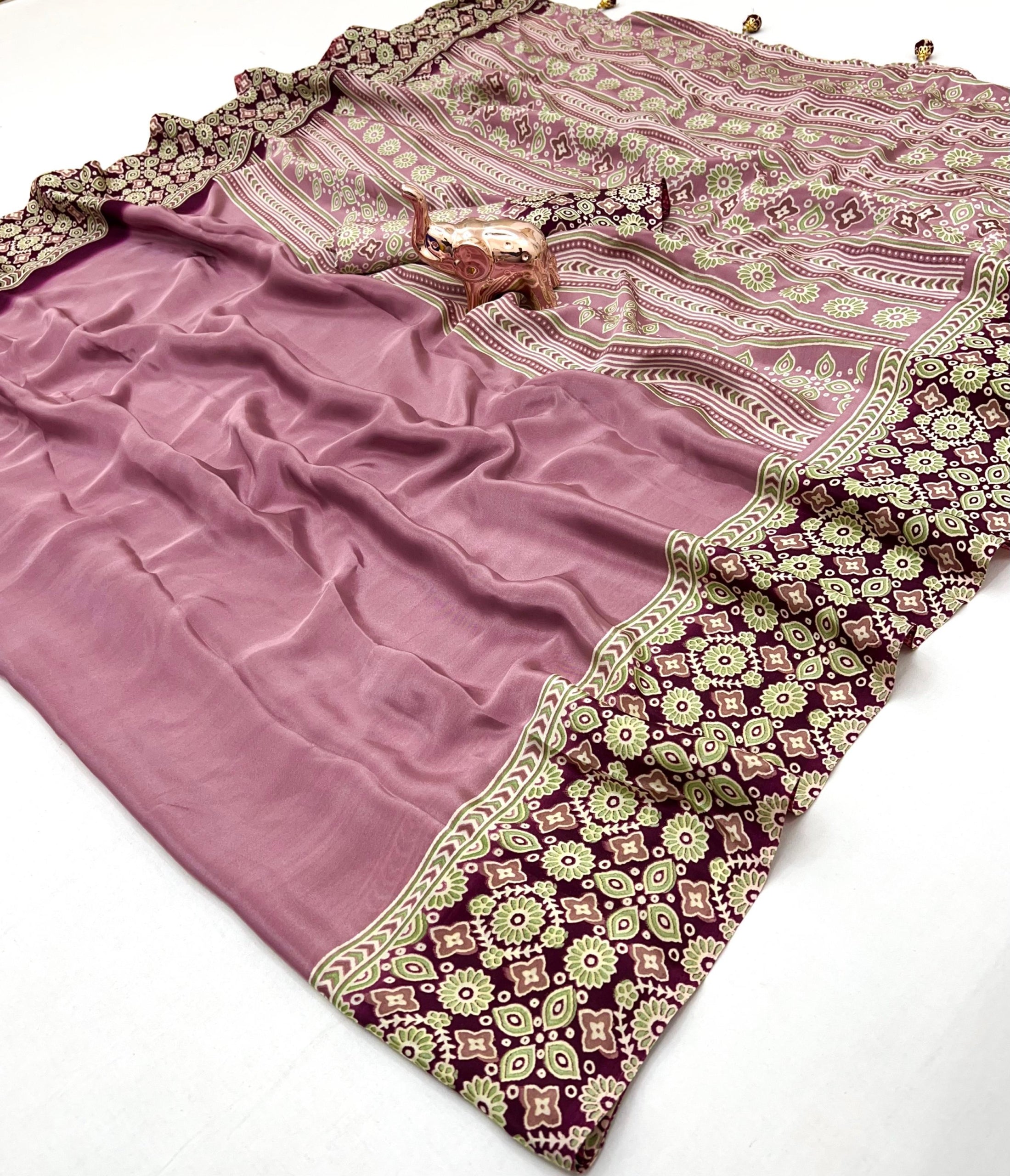 Pure Crape Satin Silk Sarees