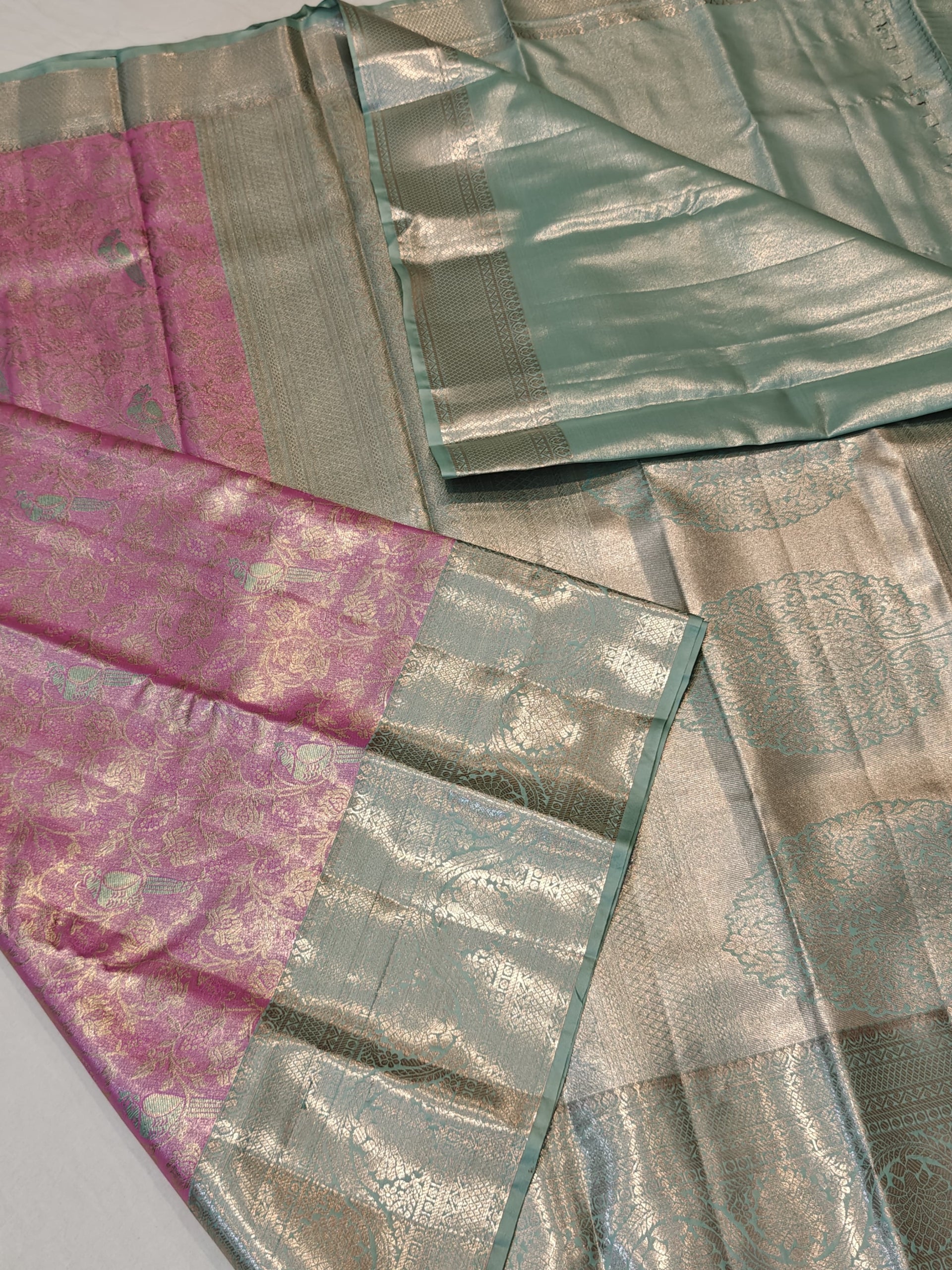 Premium Design in Semi Kanchipattu with Rich Color Combination