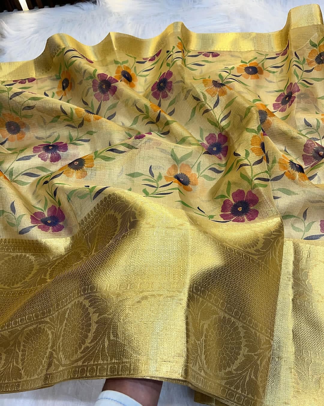Handloom Banarasi Kota Tissue Saree