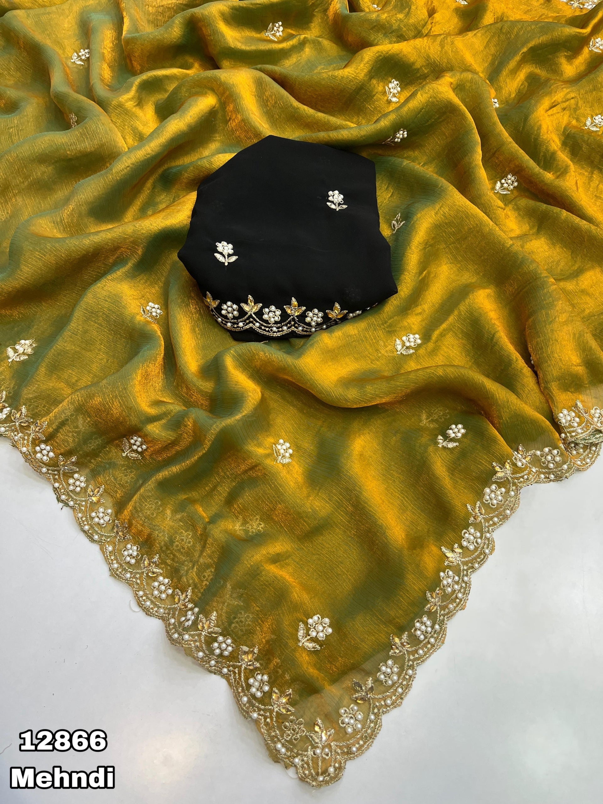 Premium Space Silk Fendy Chiffon Saree