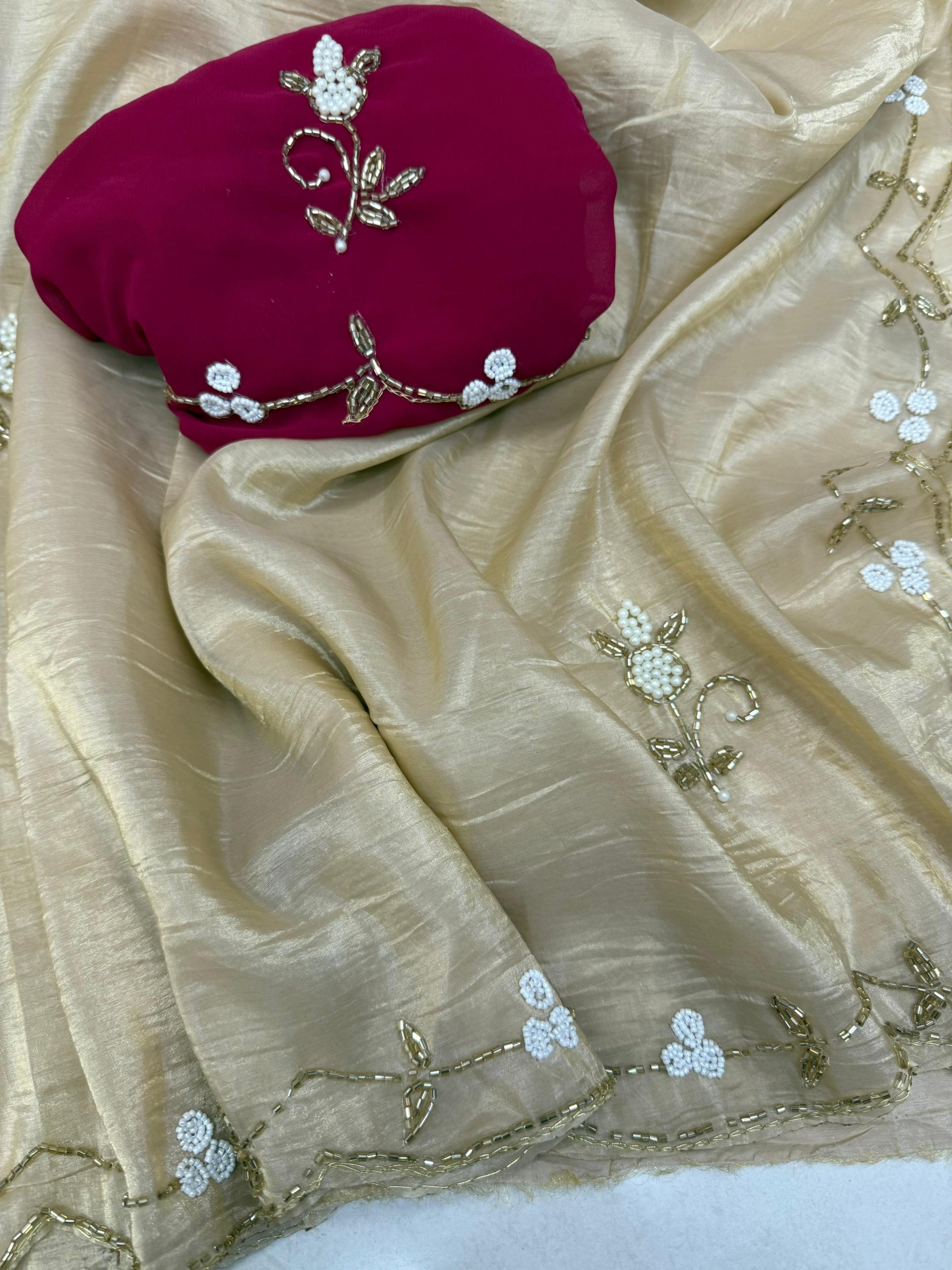 Party Wear Premium Candy Crush Tissue Saree