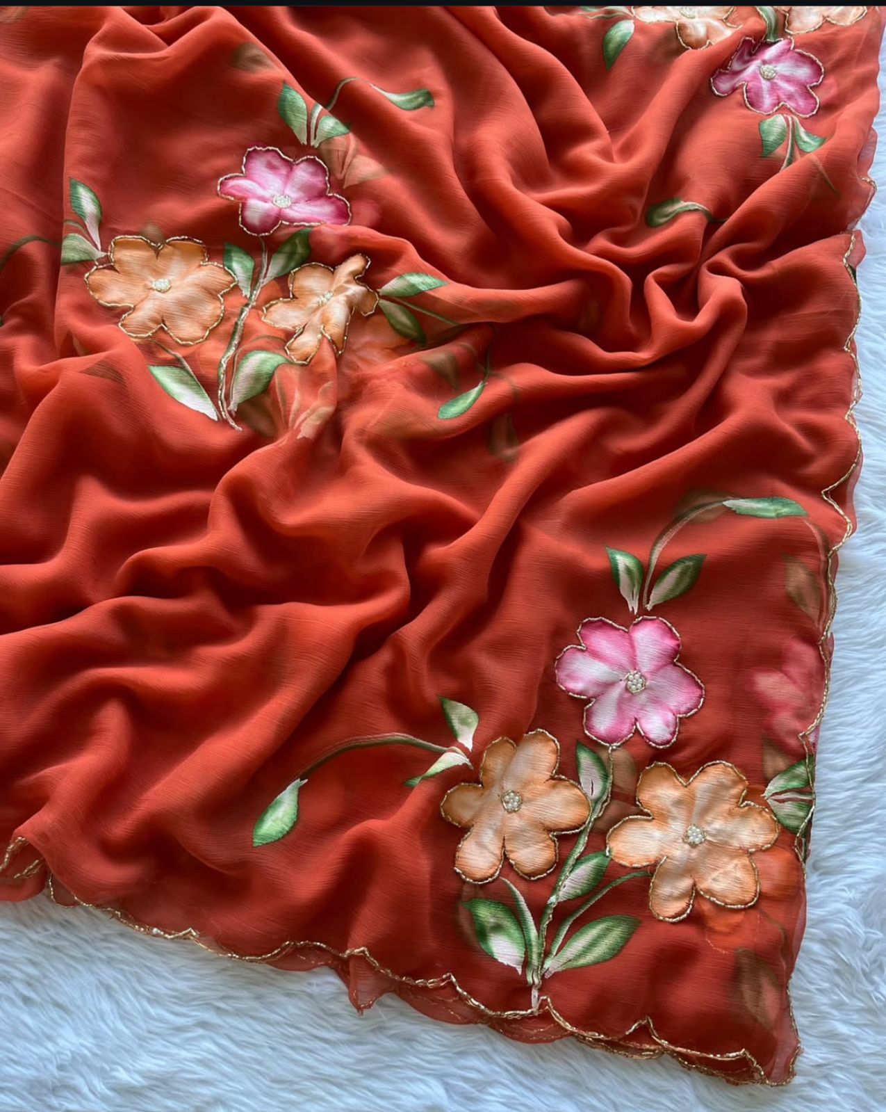 Georgette Handwork Sarees