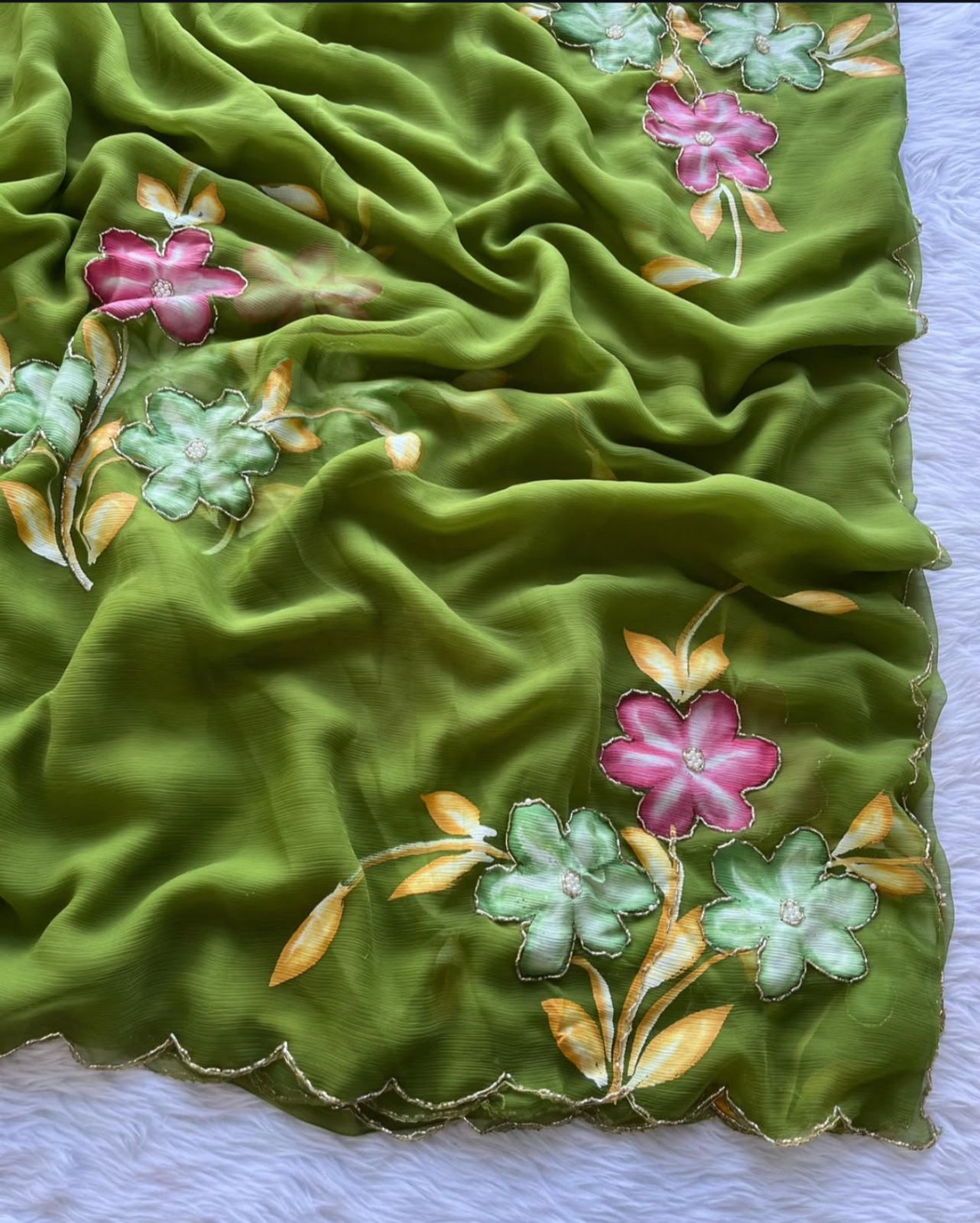 Georgette Handwork Sarees