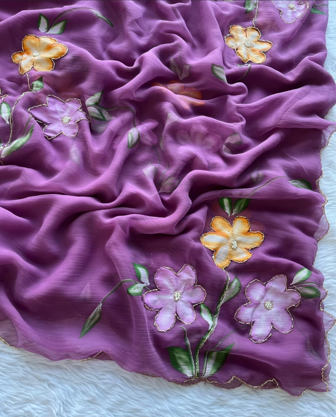Georgette Handwork Sarees