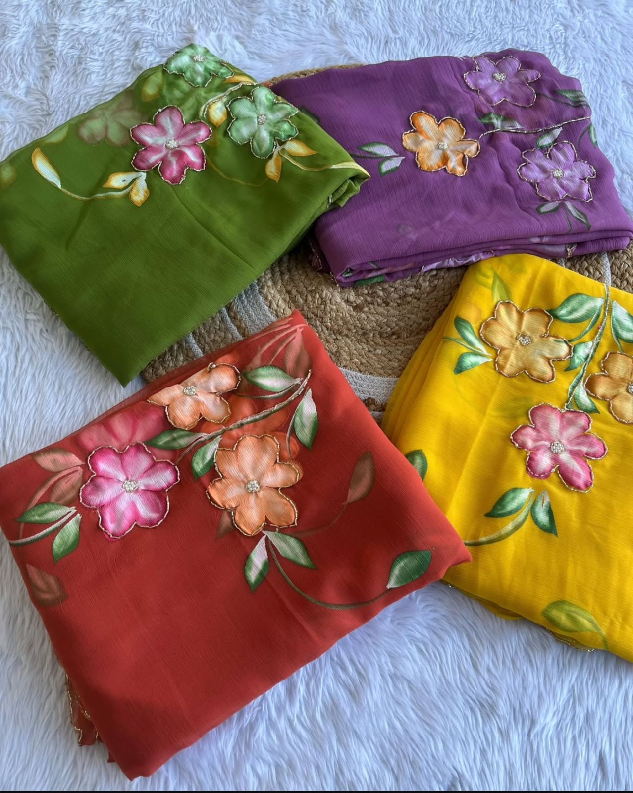 Georgette Handwork Sarees