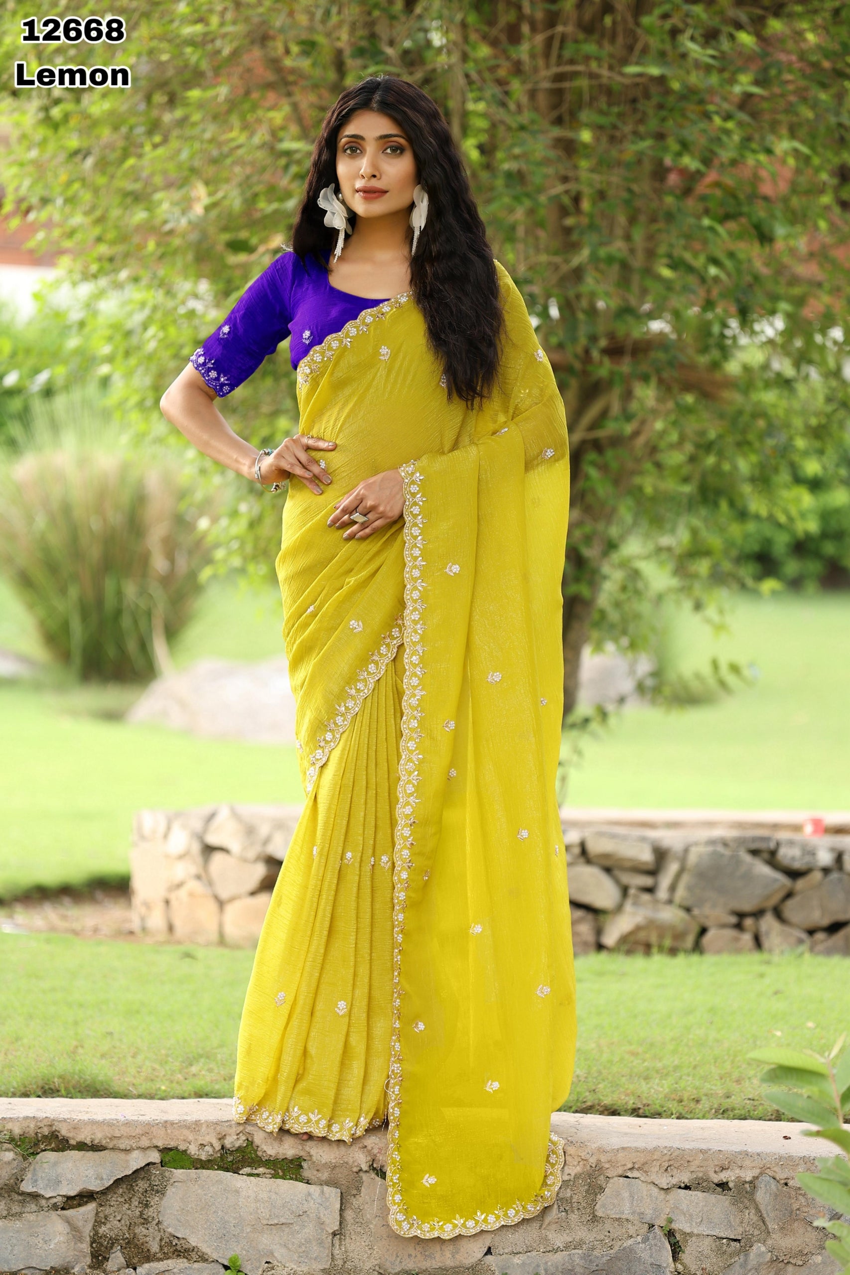 Premium Crunchy Chiffon Silk Saree