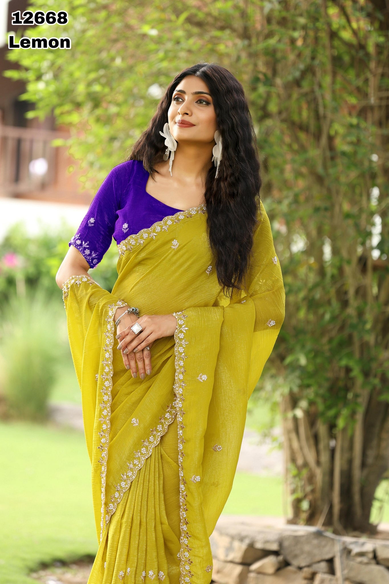 Premium Crunchy Chiffon Silk Saree