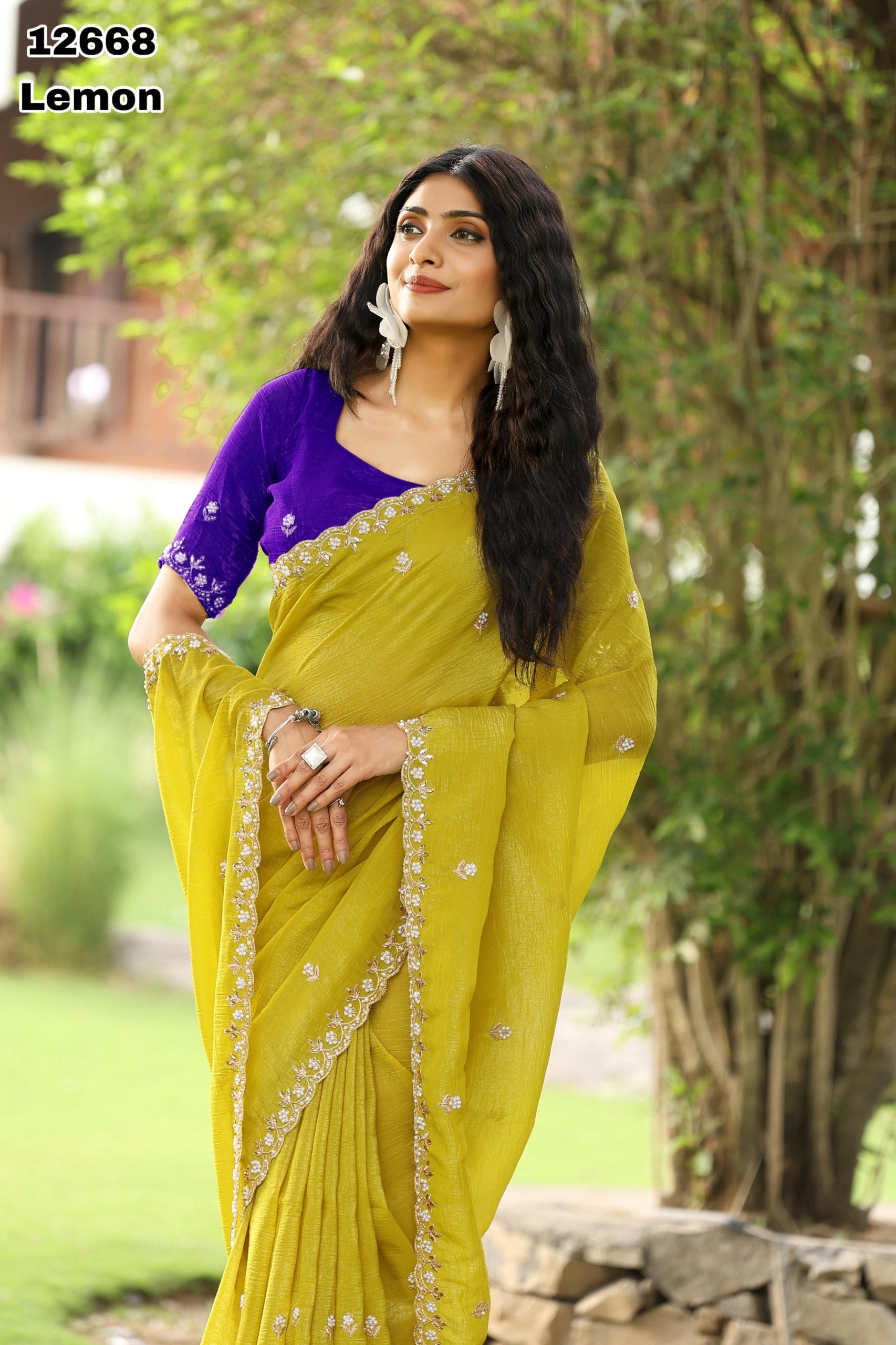 Premium Crunchy Chiffon Silk Saree