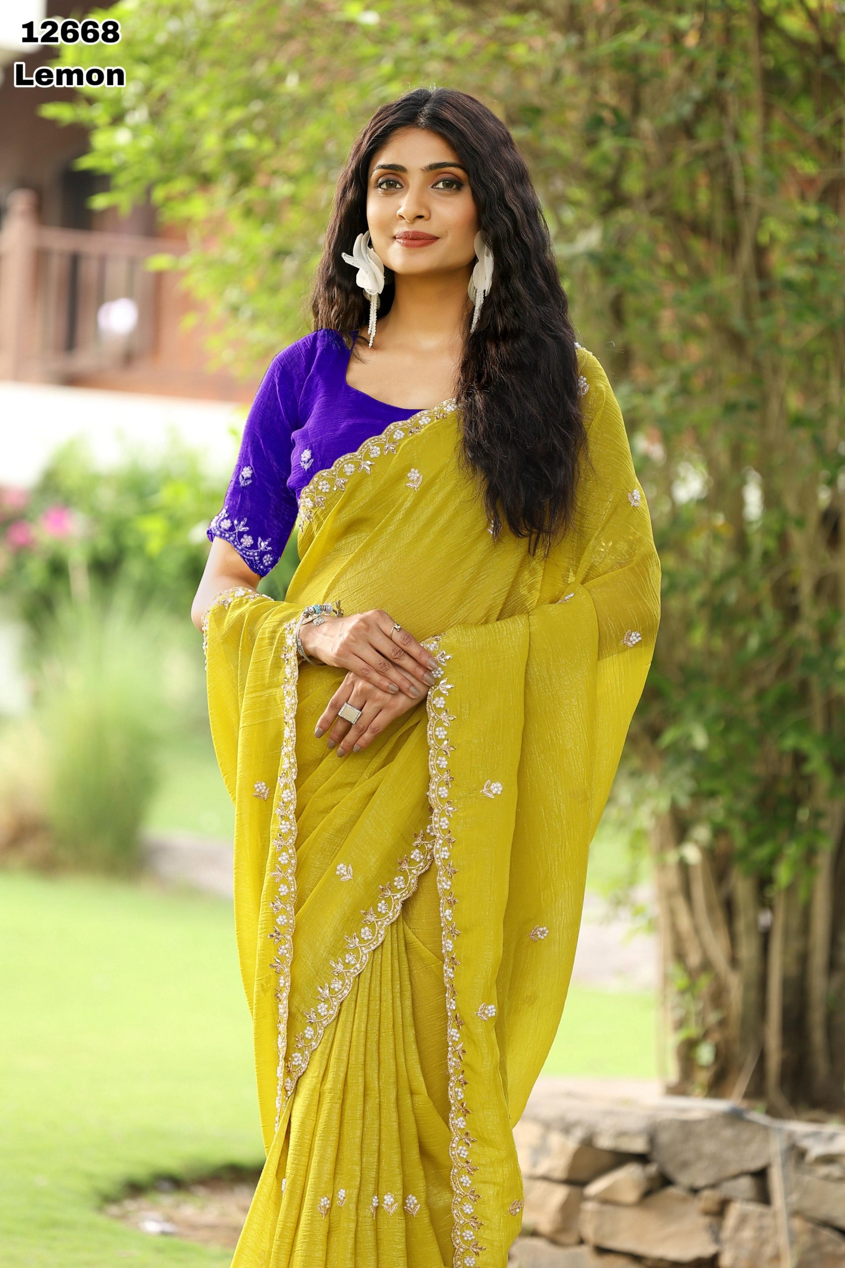 Premium Crunchy Chiffon Silk Saree