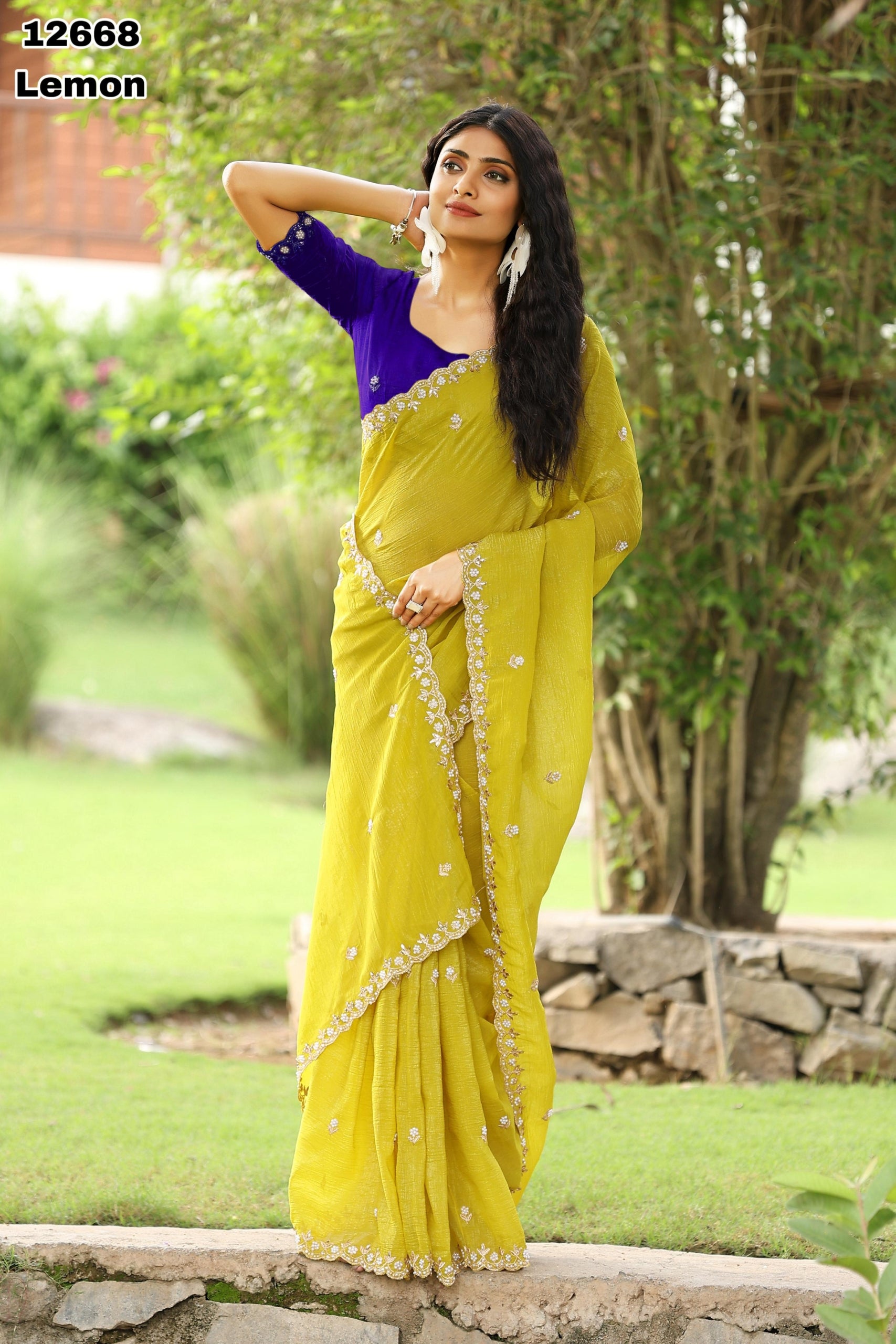 Premium Crunchy Chiffon Silk Saree