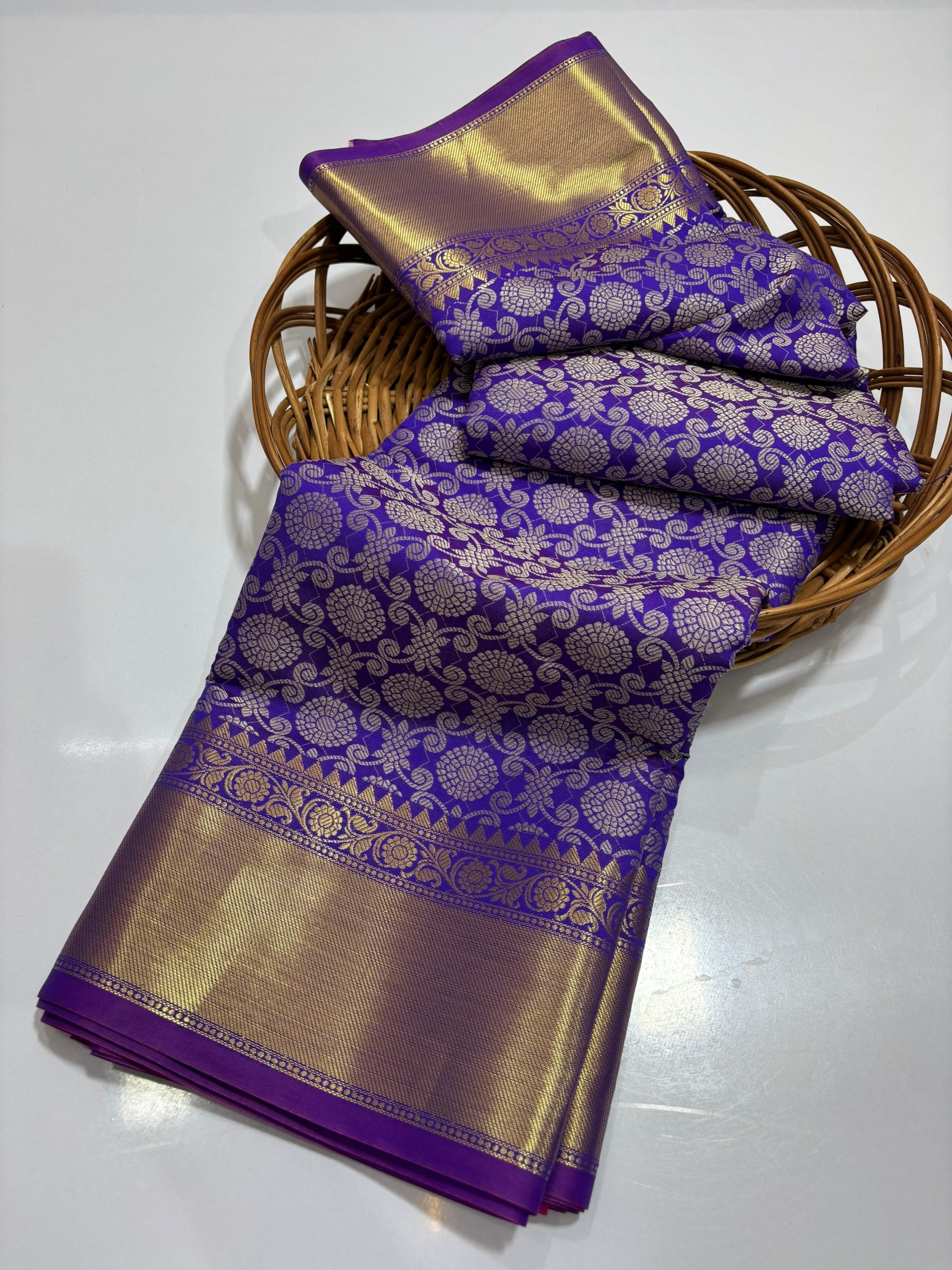 Premium Gold Banarasi Tissue Silk Saree Copy