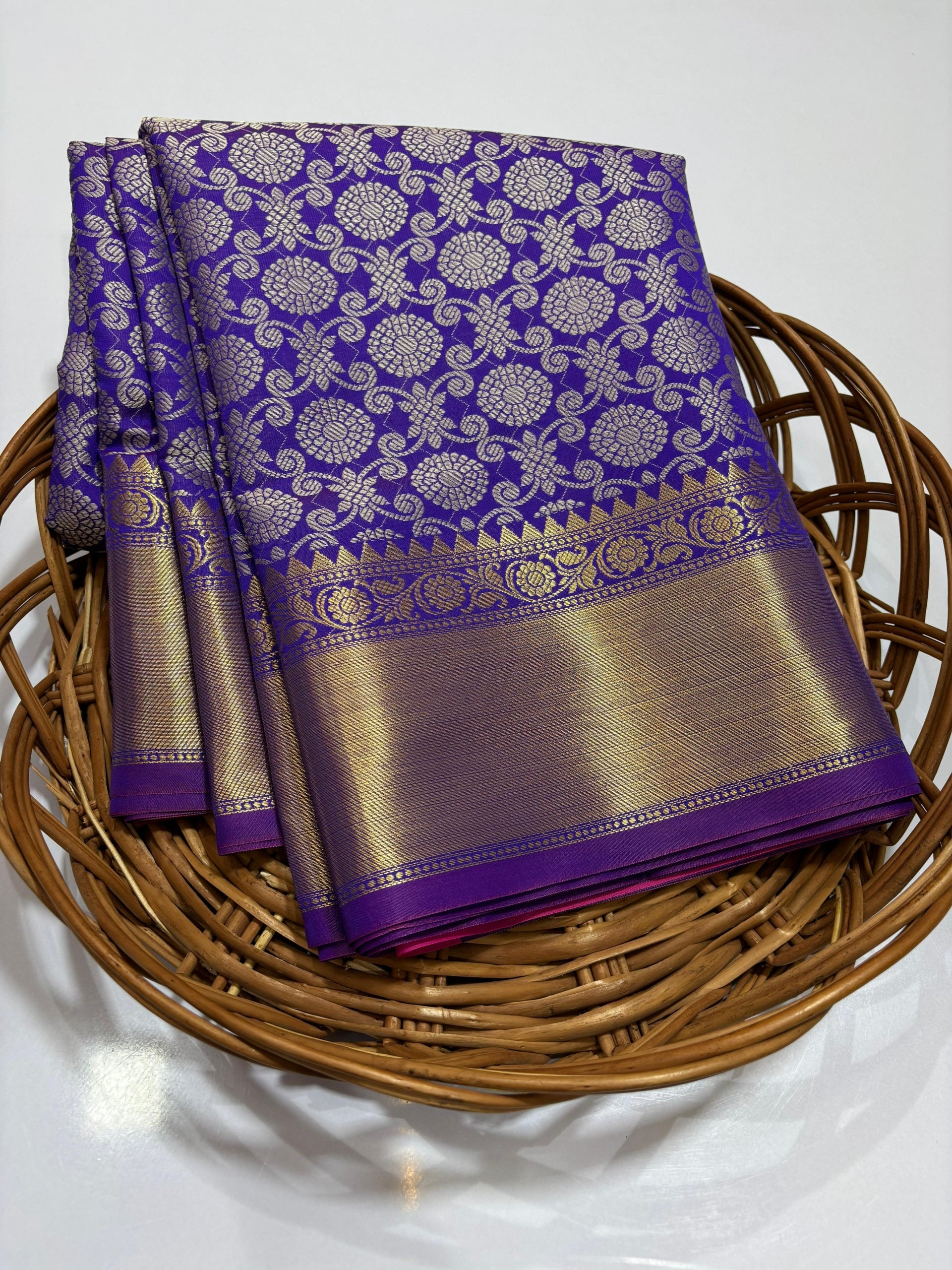 Premium Gold Banarasi Tissue Silk Saree Copy
