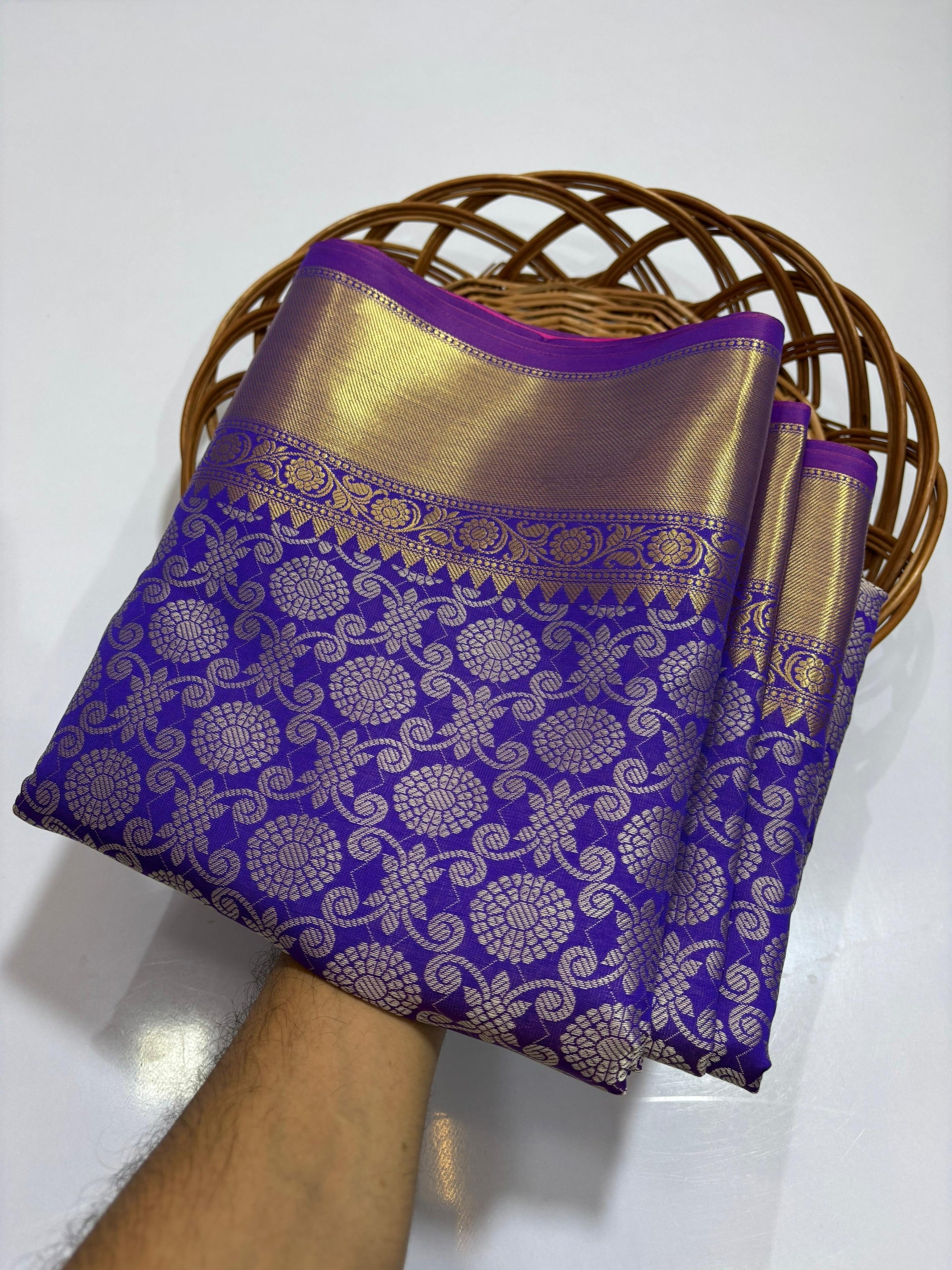 Premium Gold Banarasi Tissue Silk Saree Copy