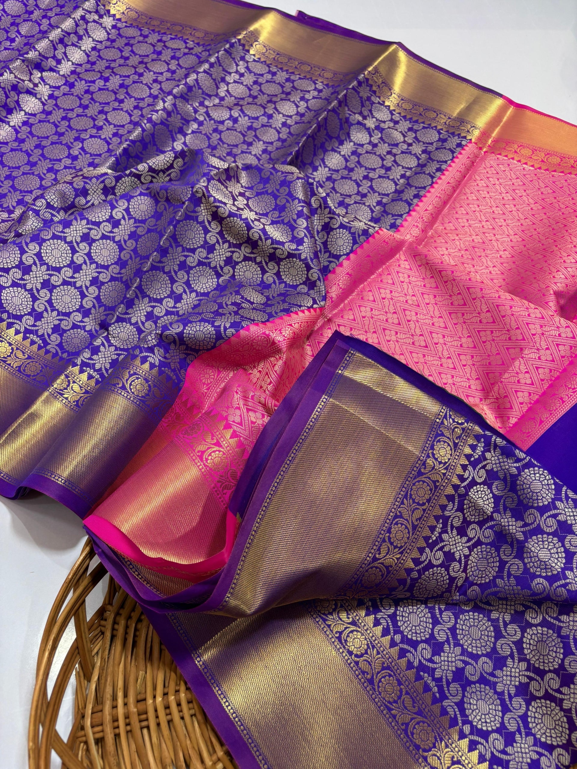 Premium Gold Banarasi Tissue Silk Saree Copy