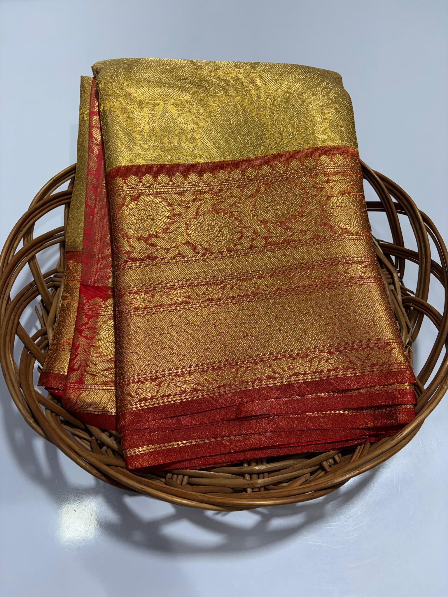 Premium Gold Banarasi Tissue Silk Saree