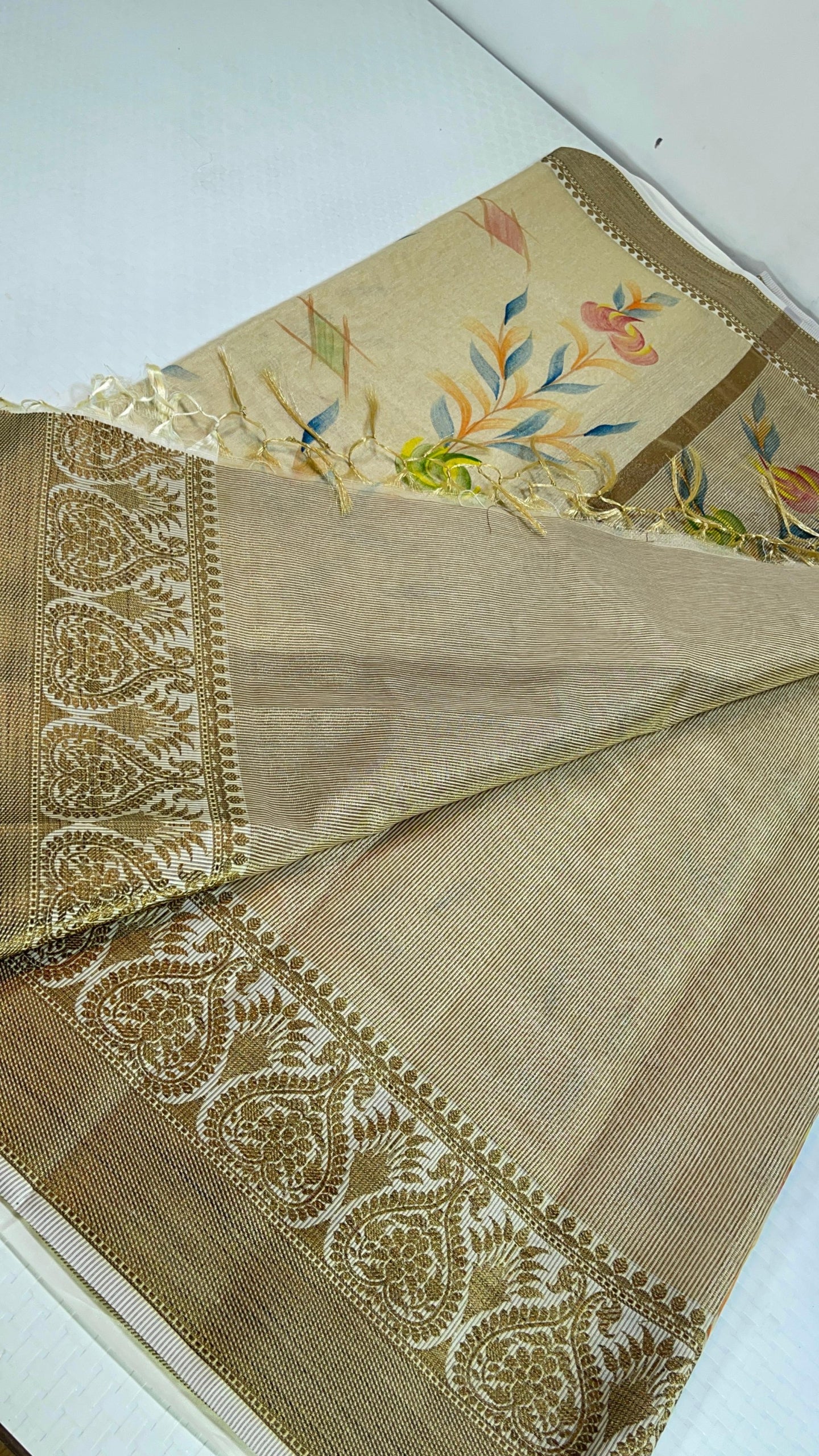 Zari cotton weave with Rich banswara border