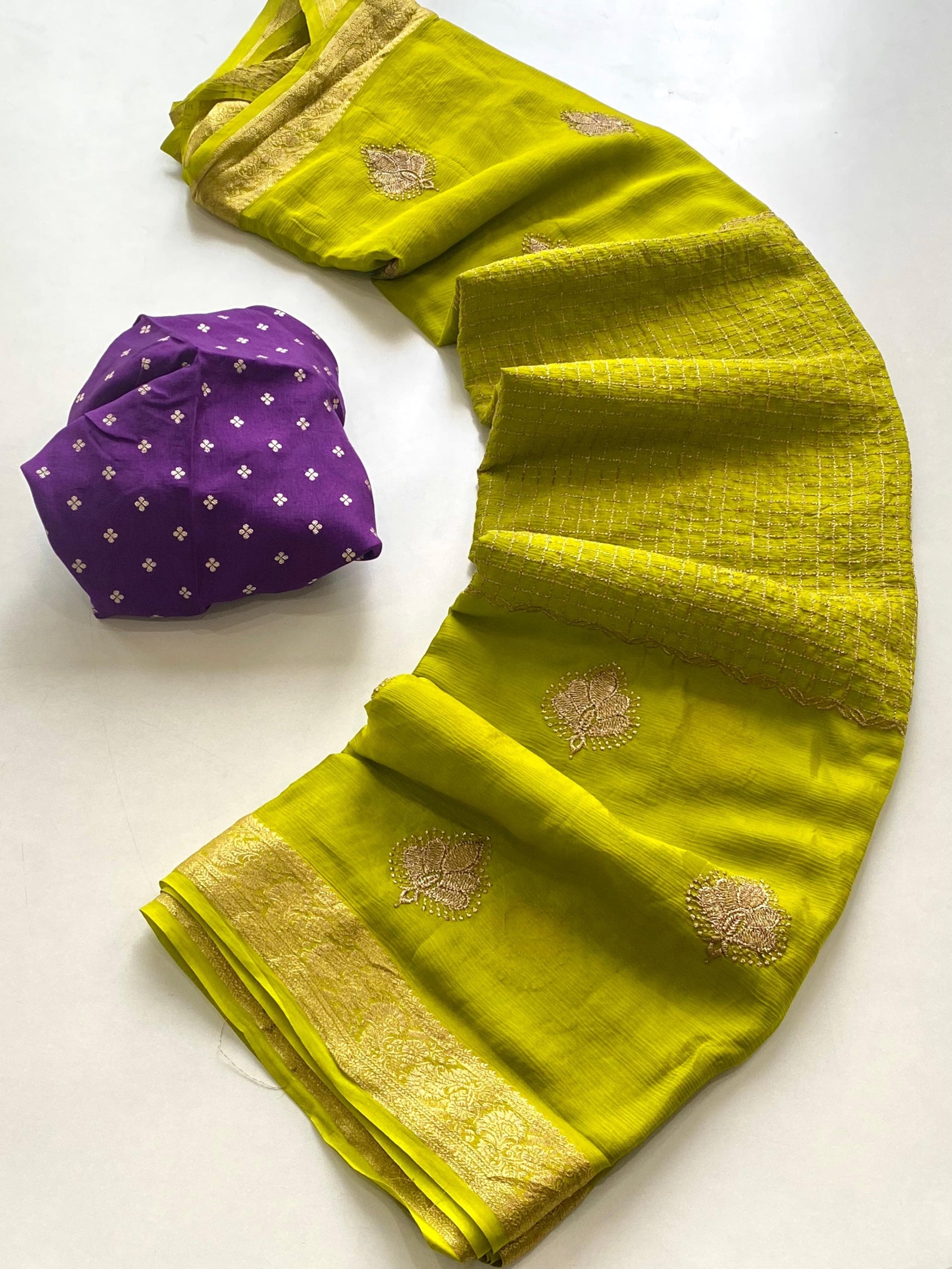 Premium Chinnon Chiffon Sarees