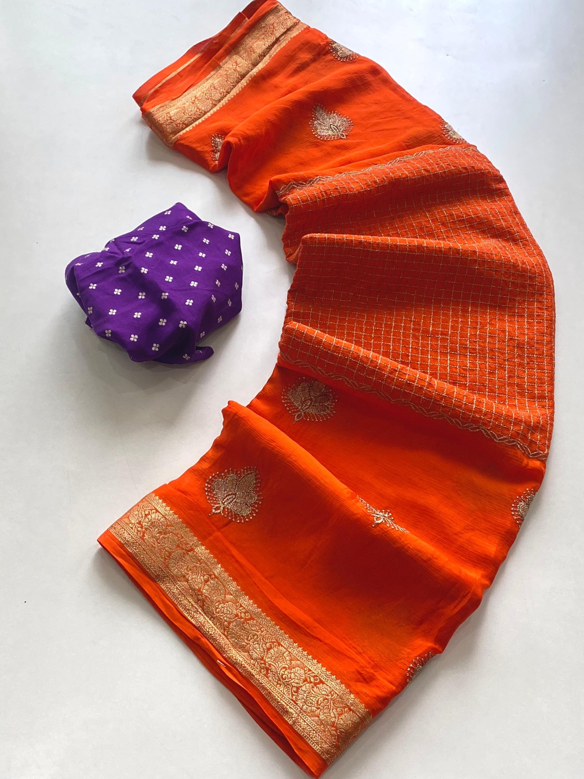 Premium Chinnon Chiffon Sarees