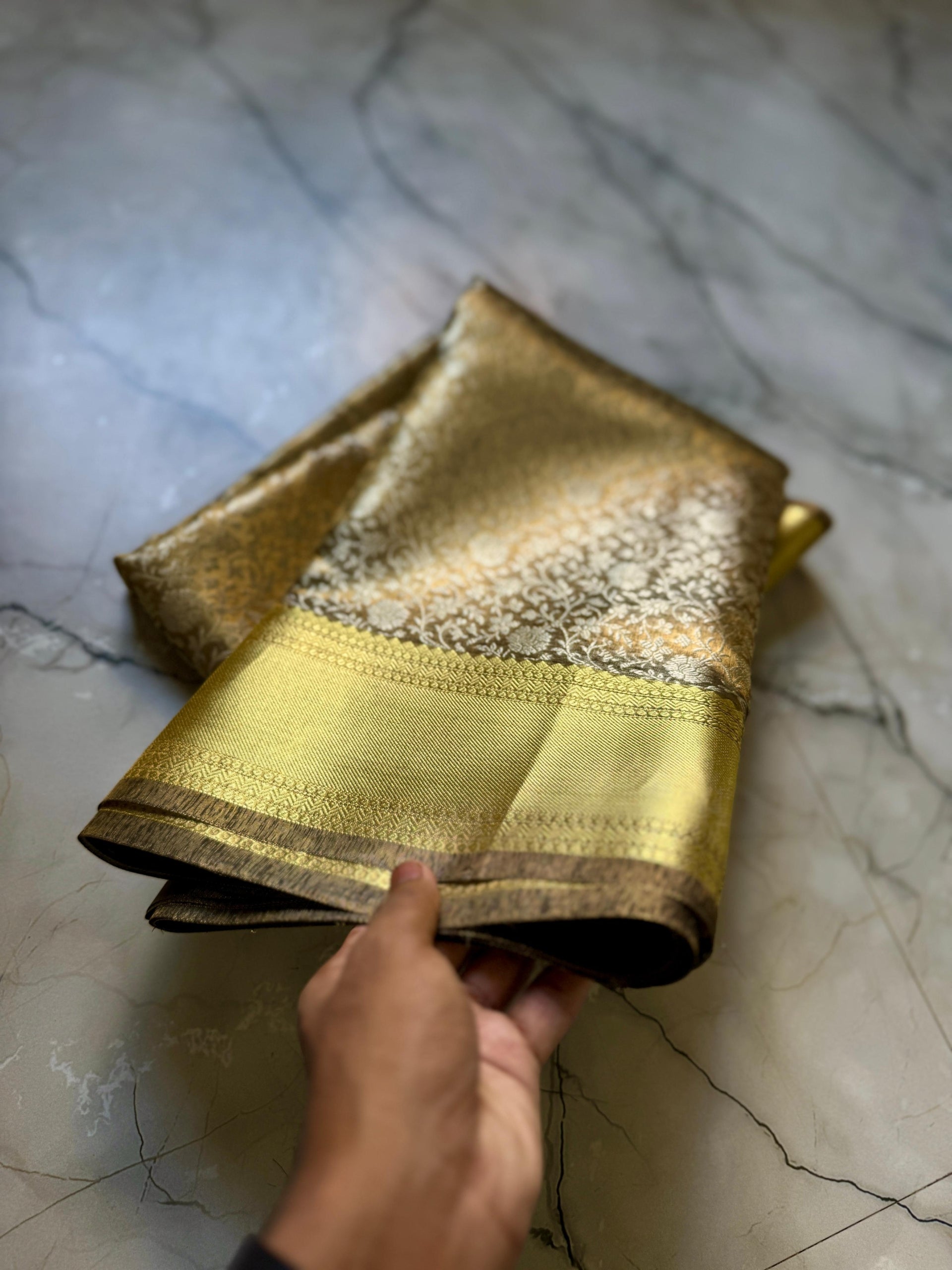 Premium Banarasi Soft Copper Tissue Silk Saree