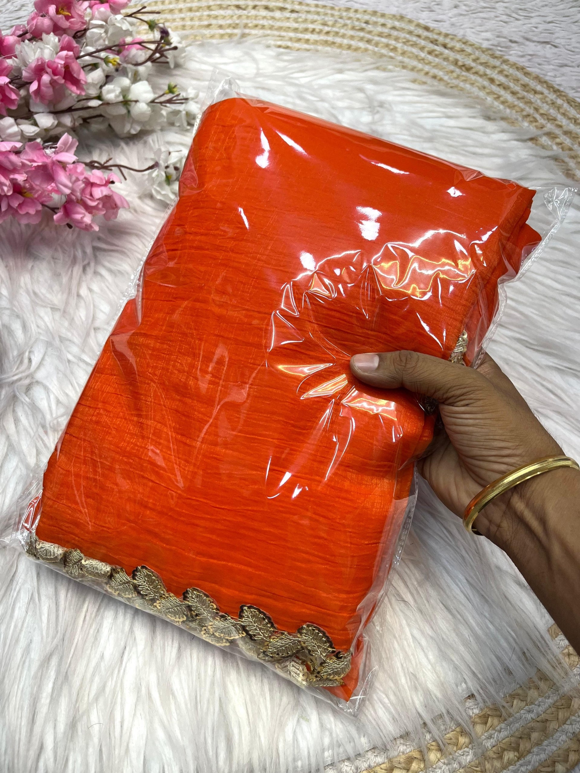 Trendy Crunchy Silk Saree