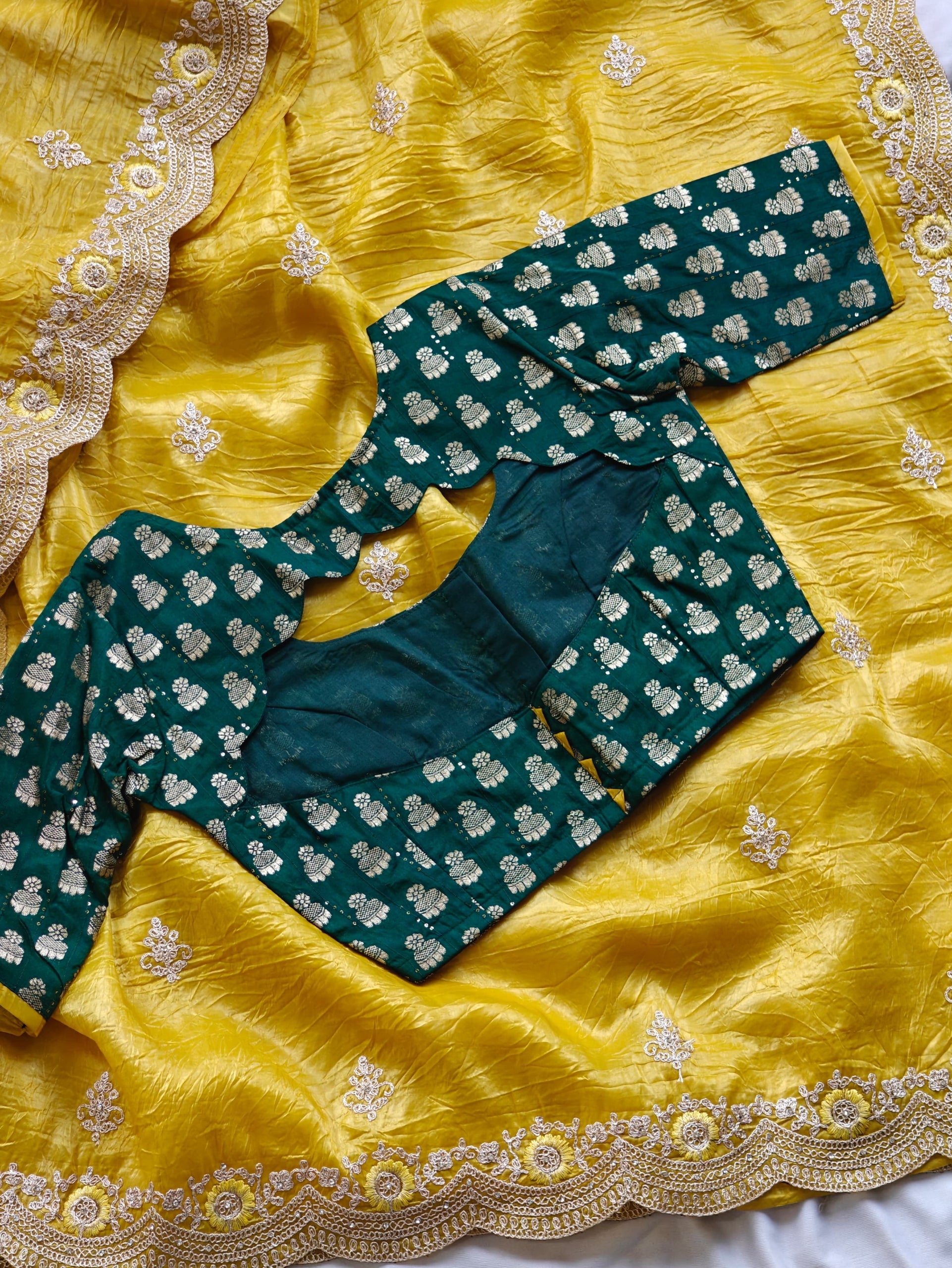 Premium Crush Silk Saree with Stitched Blouse