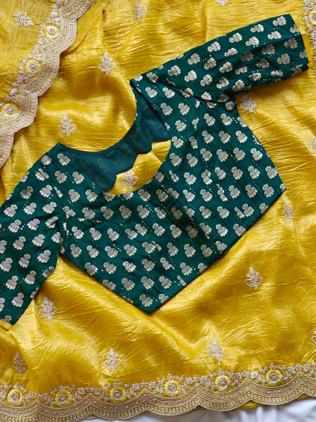 Premium Crush Silk Saree with Stitched Blouse