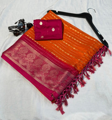 Dola Silk with Jaquerd Border