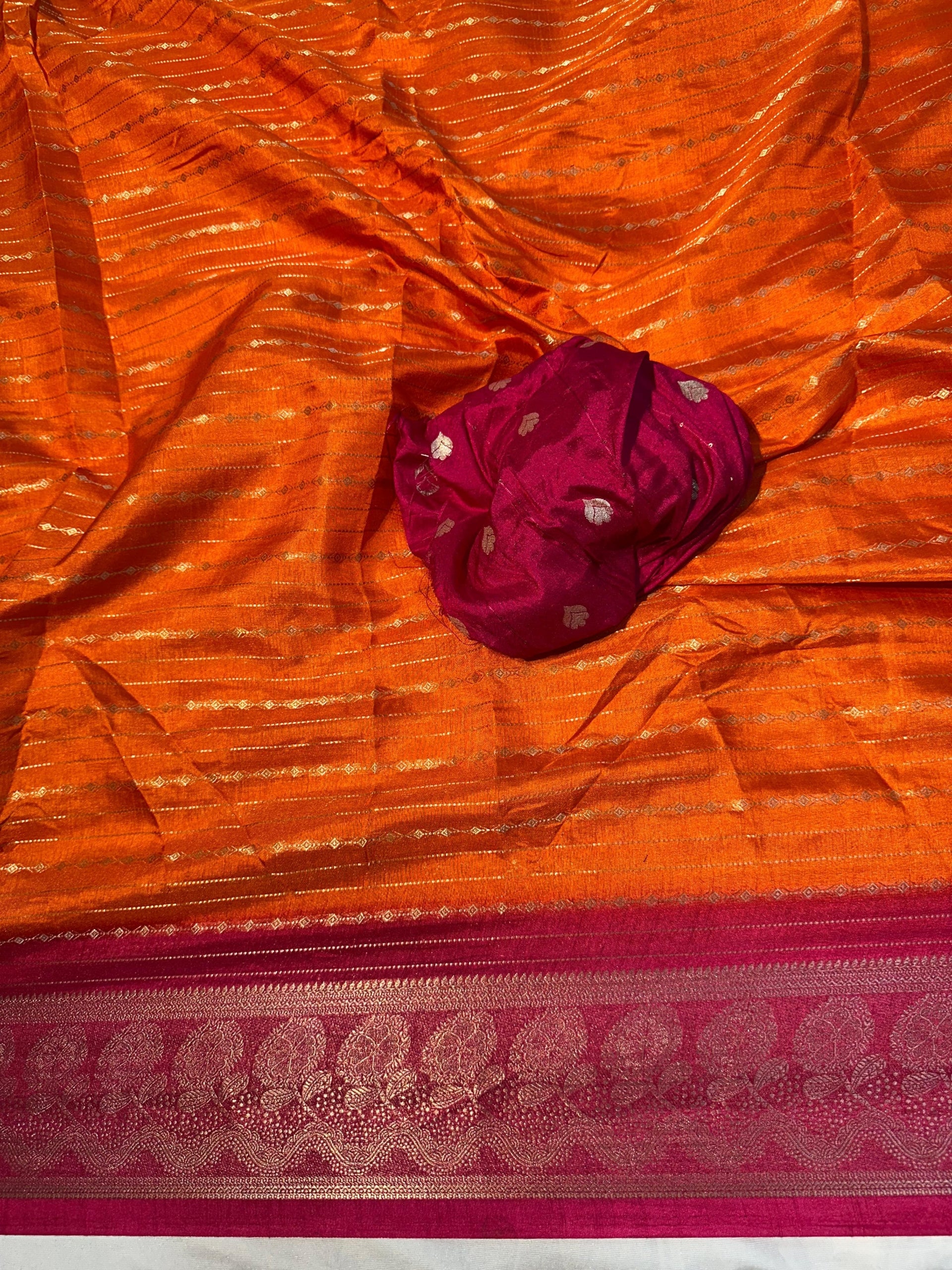 Dola Silk with Jaquerd Border