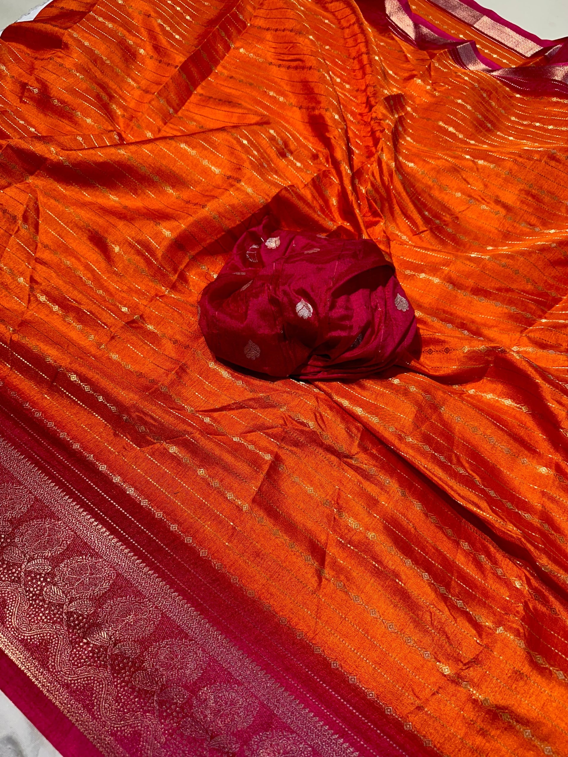 Dola Silk with Jaquerd Border
