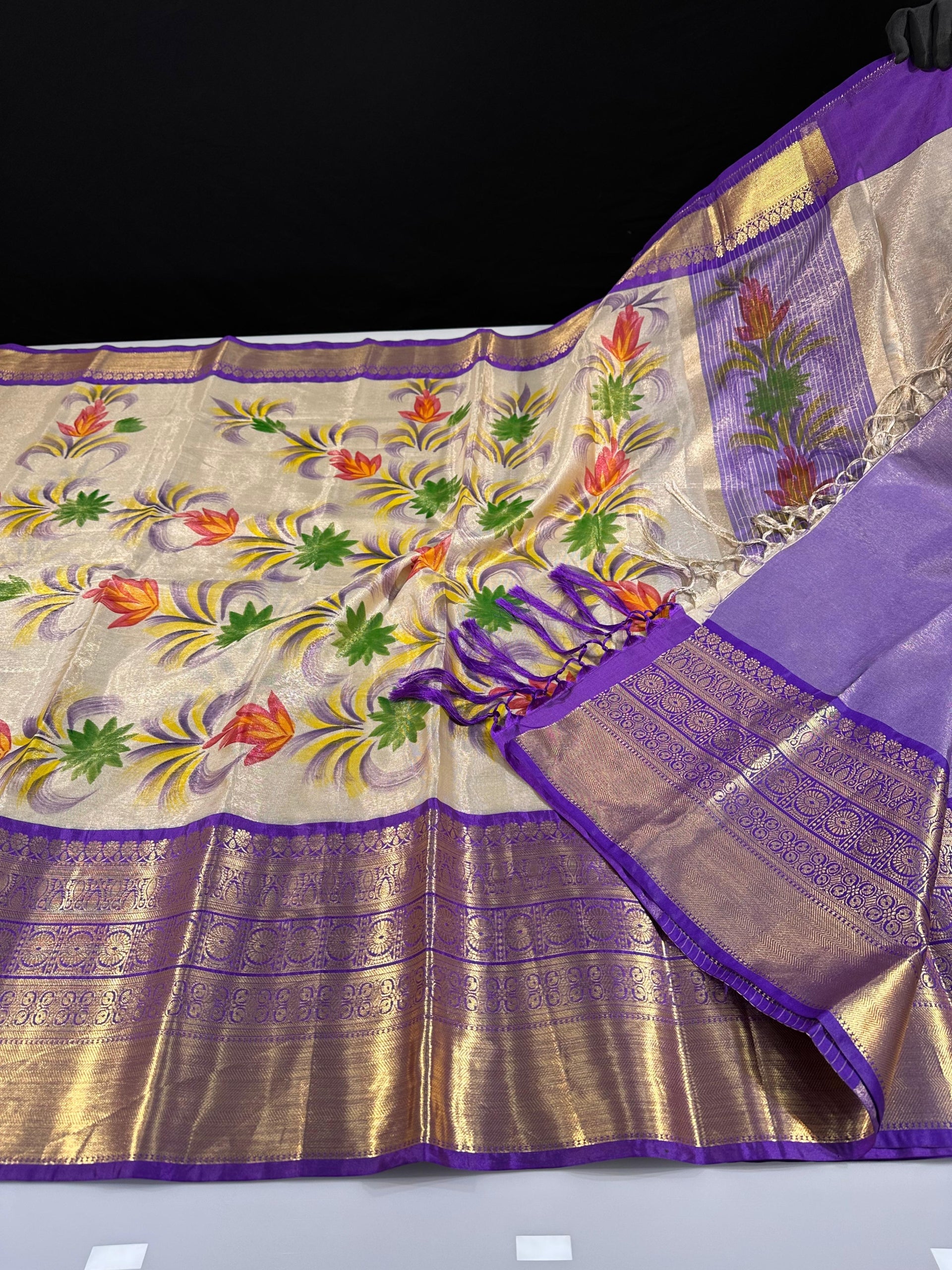 Premium Banarasi Soft Tissue Silk Saree
Specially Designed Light Weight