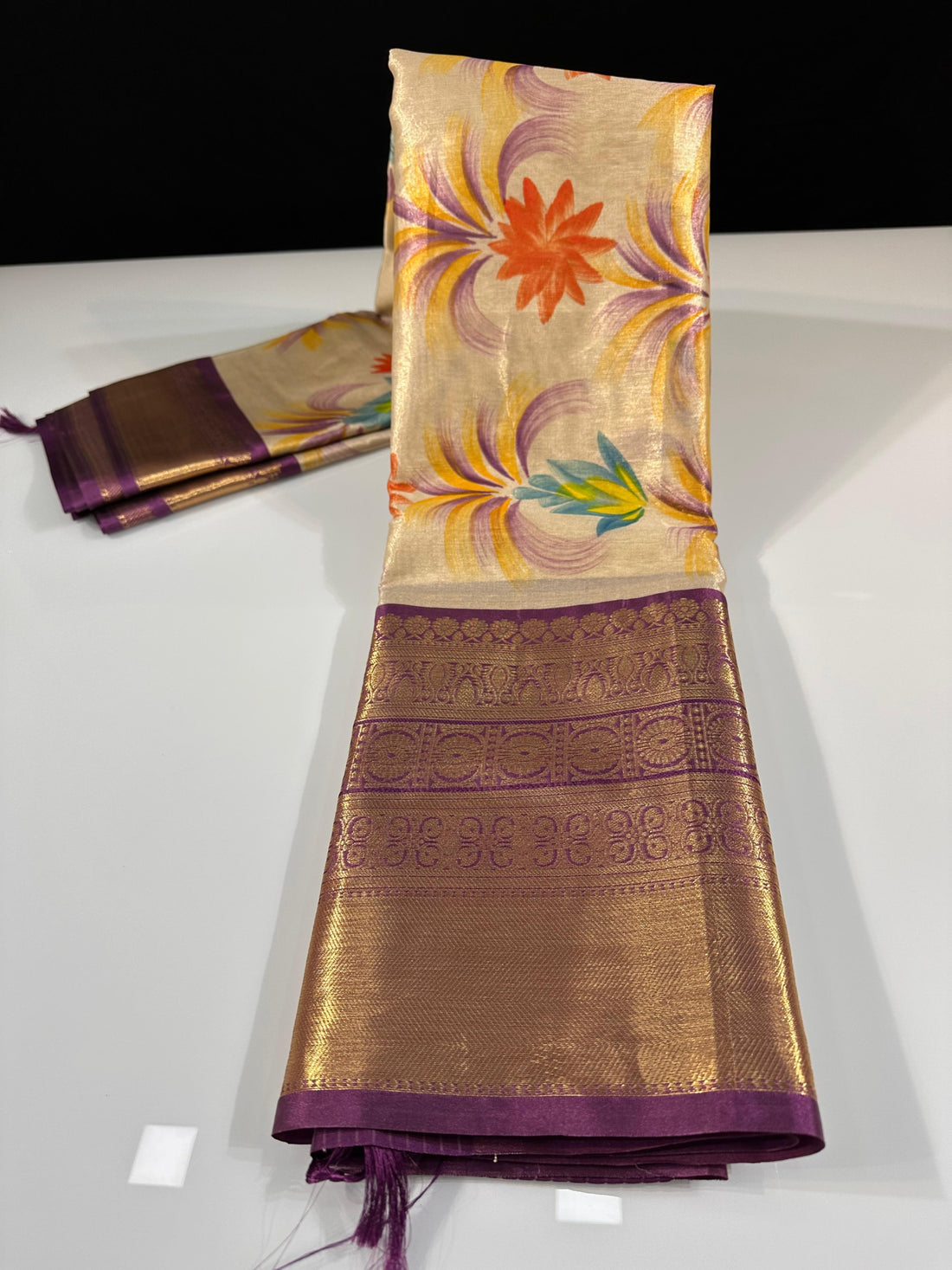 Premium Banarasi Soft Tissue Silk Saree
Specially Designed Light Weight