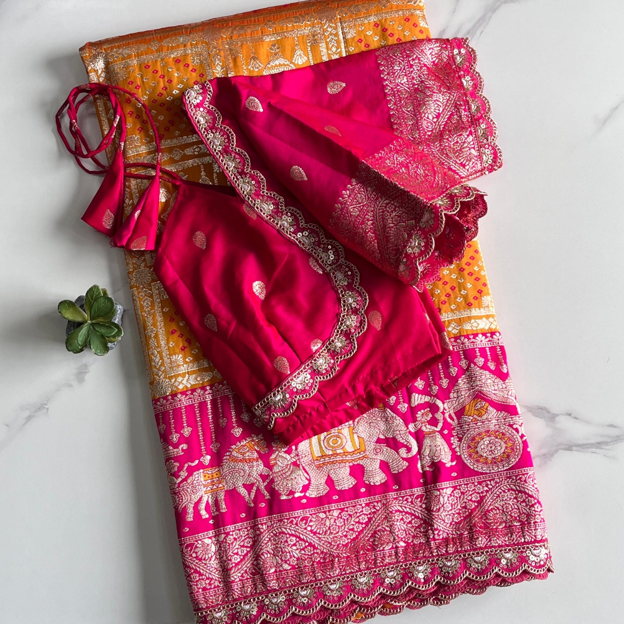 Premium Banarasi Pattu Saree with Readymade Blouse