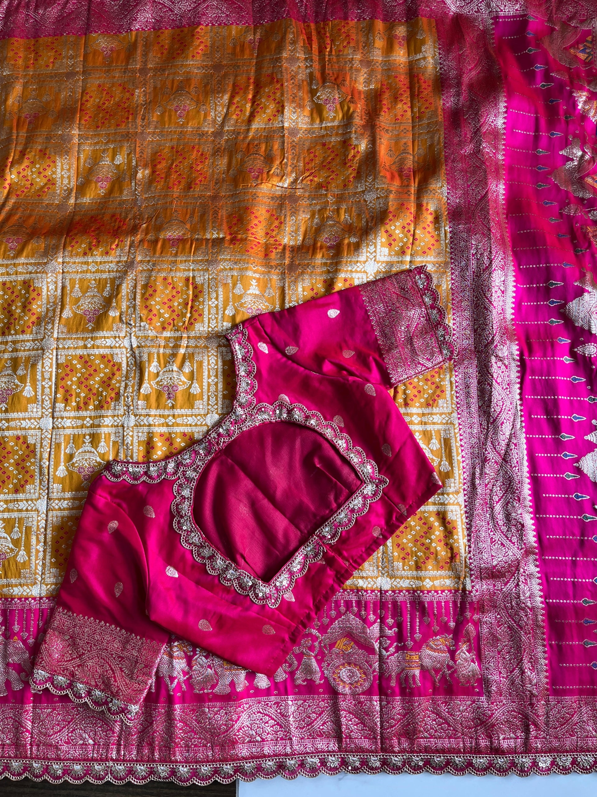 Premium Banarasi Pattu Saree with Readymade Blouse