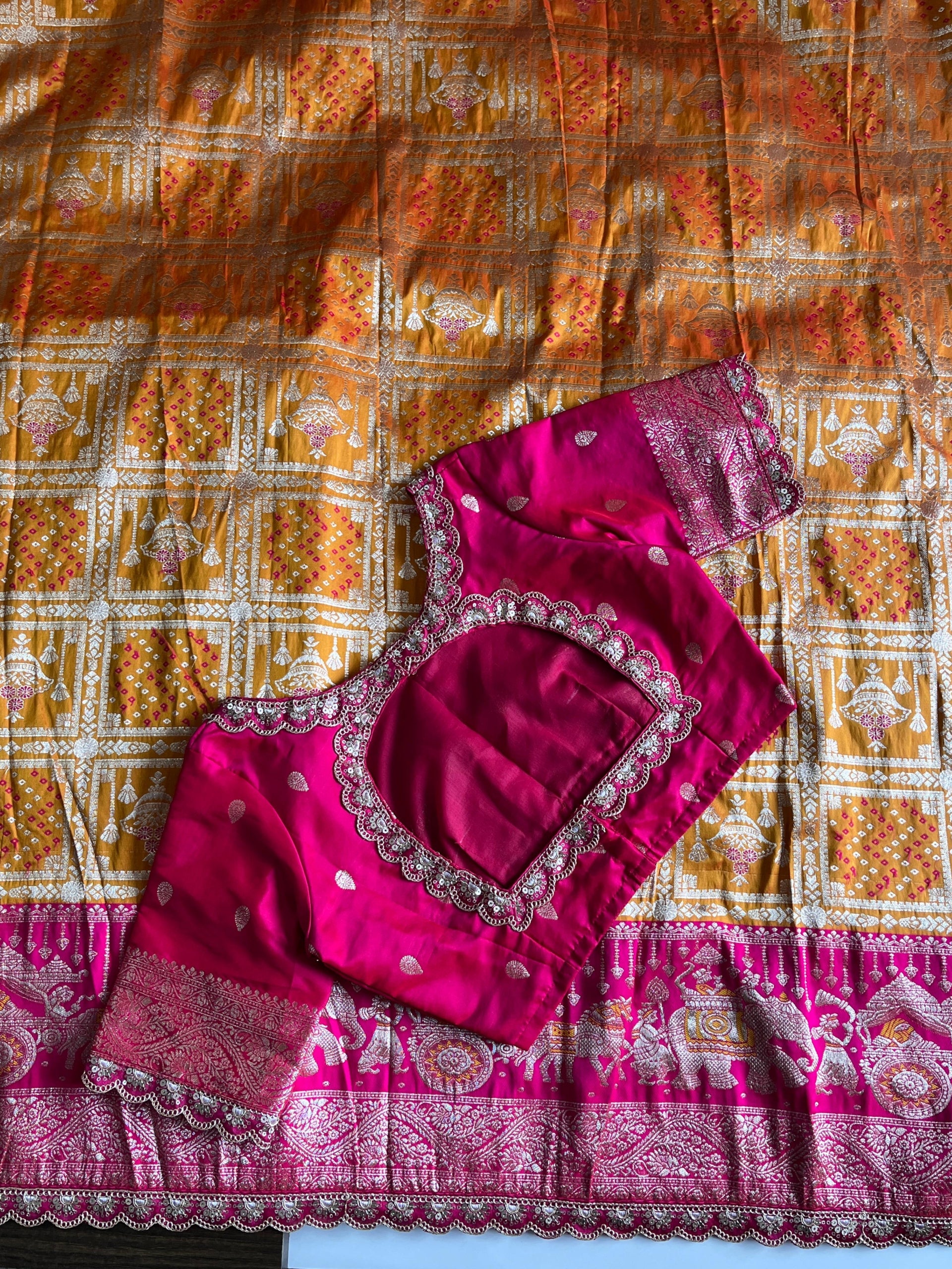 Premium Banarasi Pattu Saree with Readymade Blouse