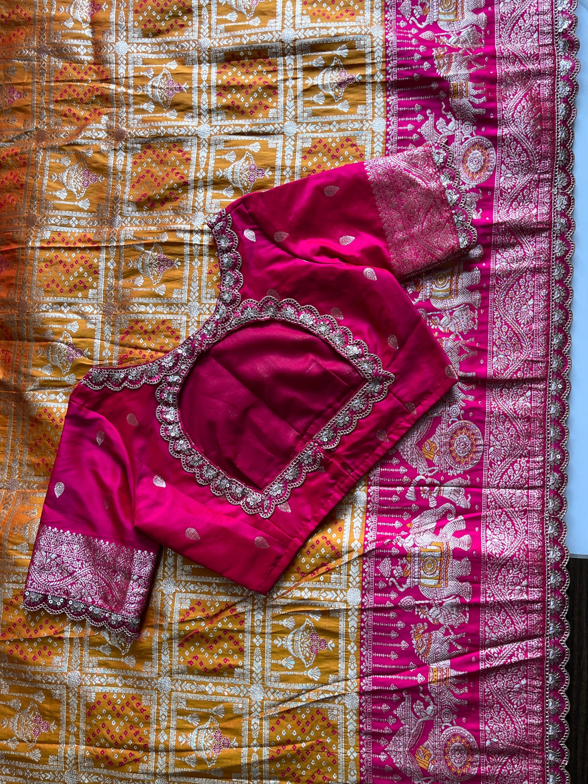 Premium Banarasi Pattu Saree with Readymade Blouse