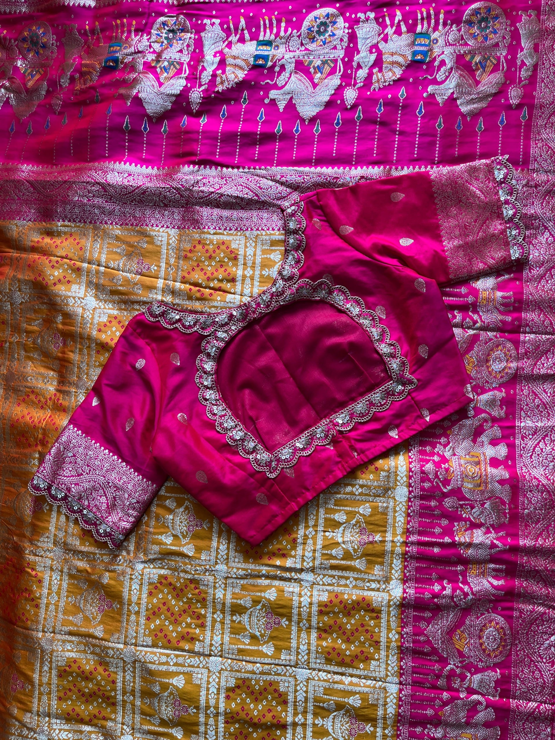 Premium Banarasi Pattu Saree with Readymade Blouse
