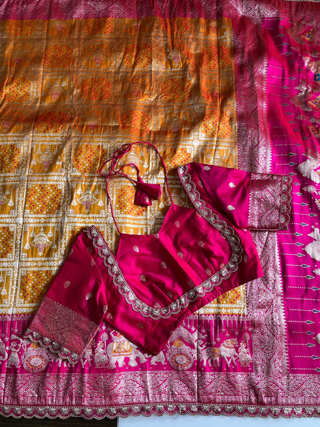 Premium Banarasi Pattu Saree with Readymade Blouse