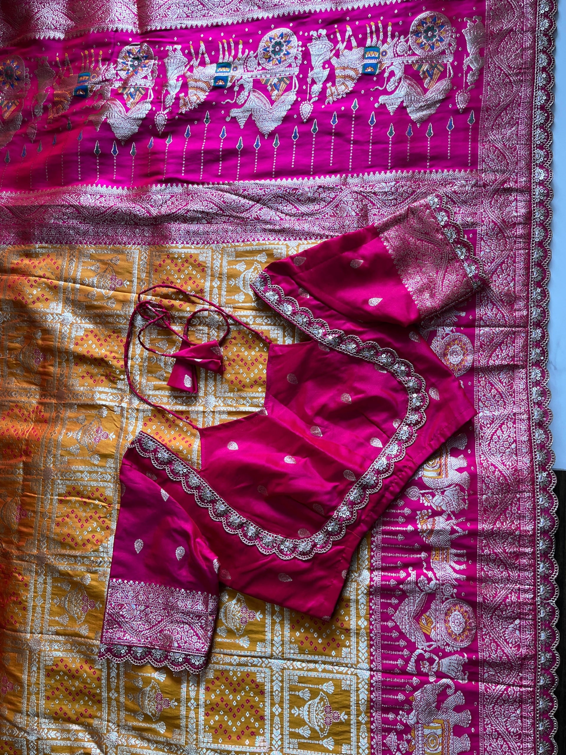 Premium Banarasi Pattu Saree with Readymade Blouse