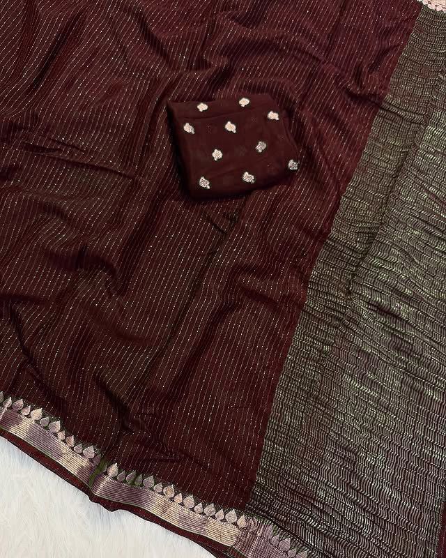 Pure Soft Chinon Viscose Sarees