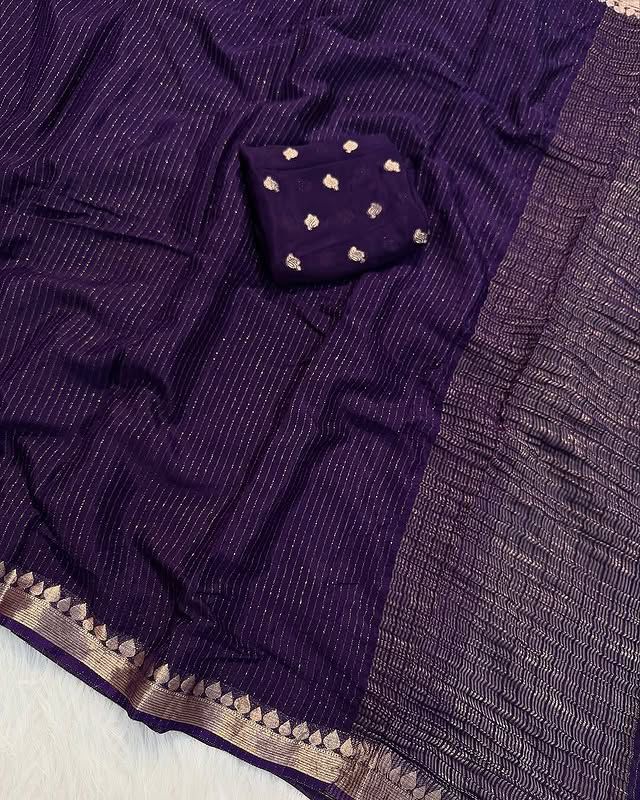 Pure Soft Chinon Viscose Sarees