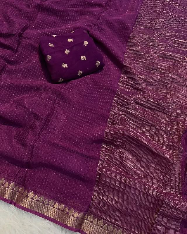 Pure Soft Chinon Viscose Sarees